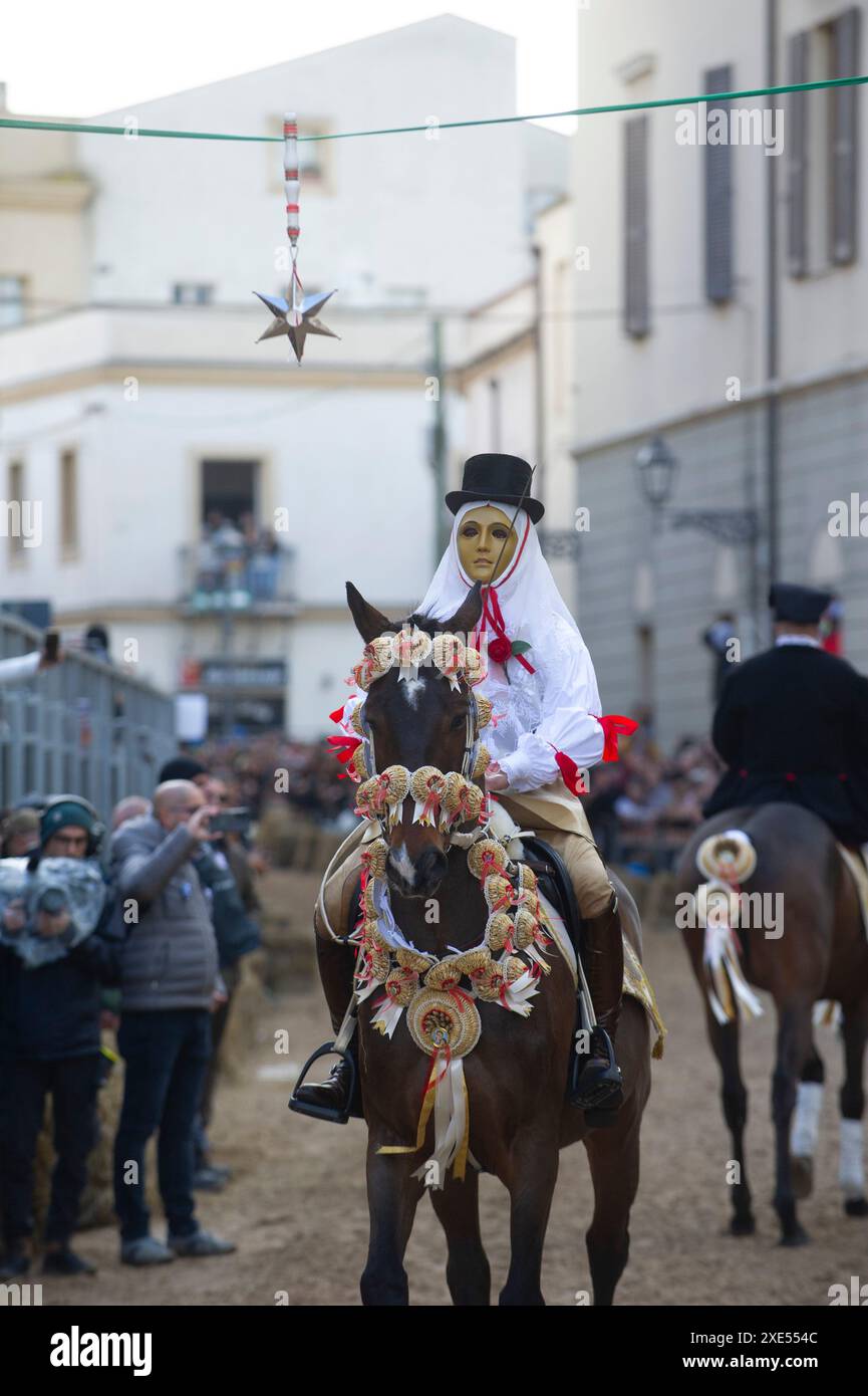 11 February 2024 – Italy, Sardinia, Oristano, During the costume ...