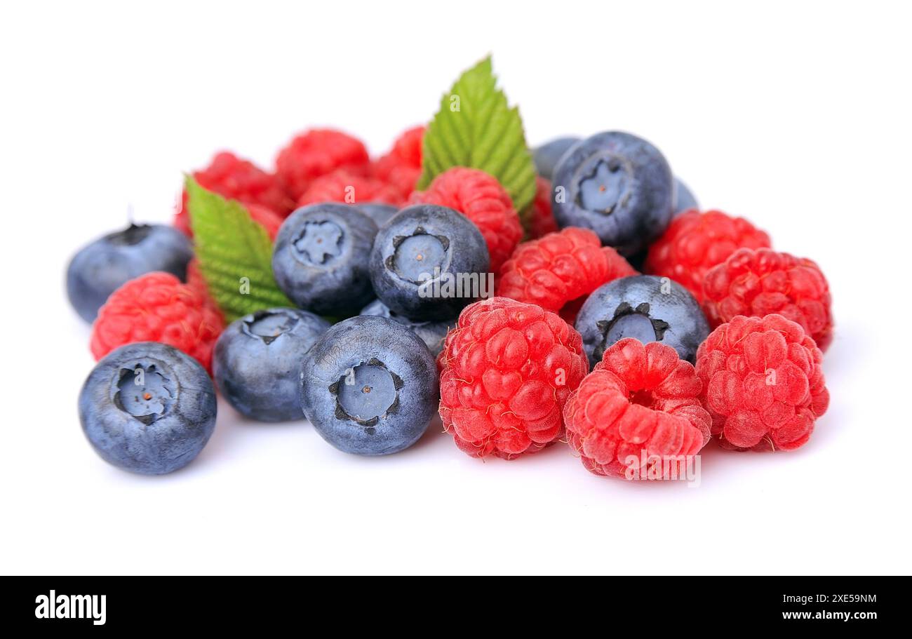 Fresh raspberry and blueberries Stock Photo - Alamy