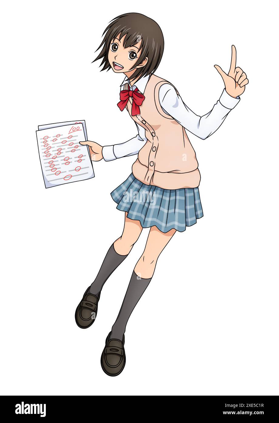 Female student with answer sheet Stock Photo - Alamy