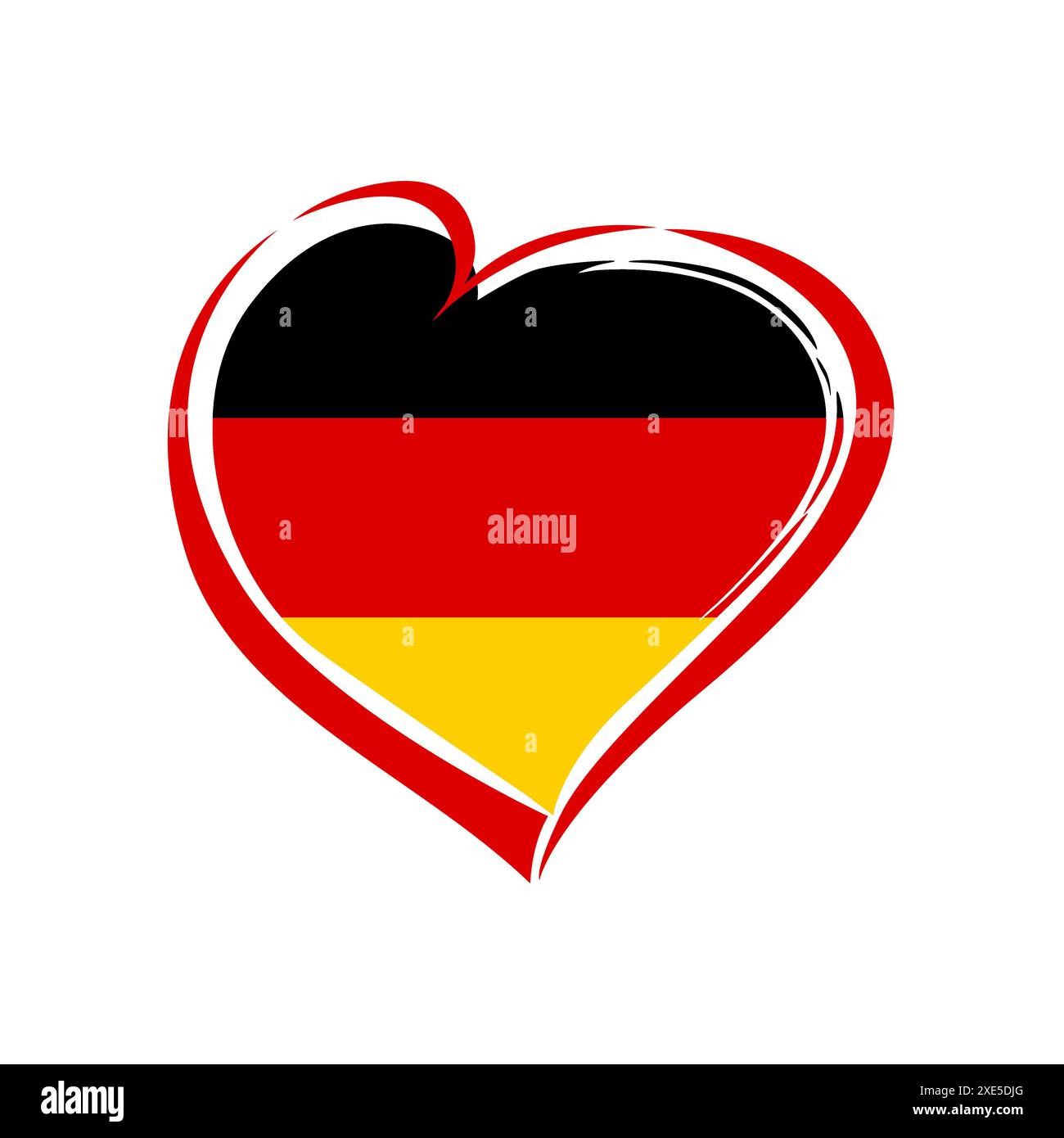 Cute heart shape with German state flag and clipping mask. Badge
