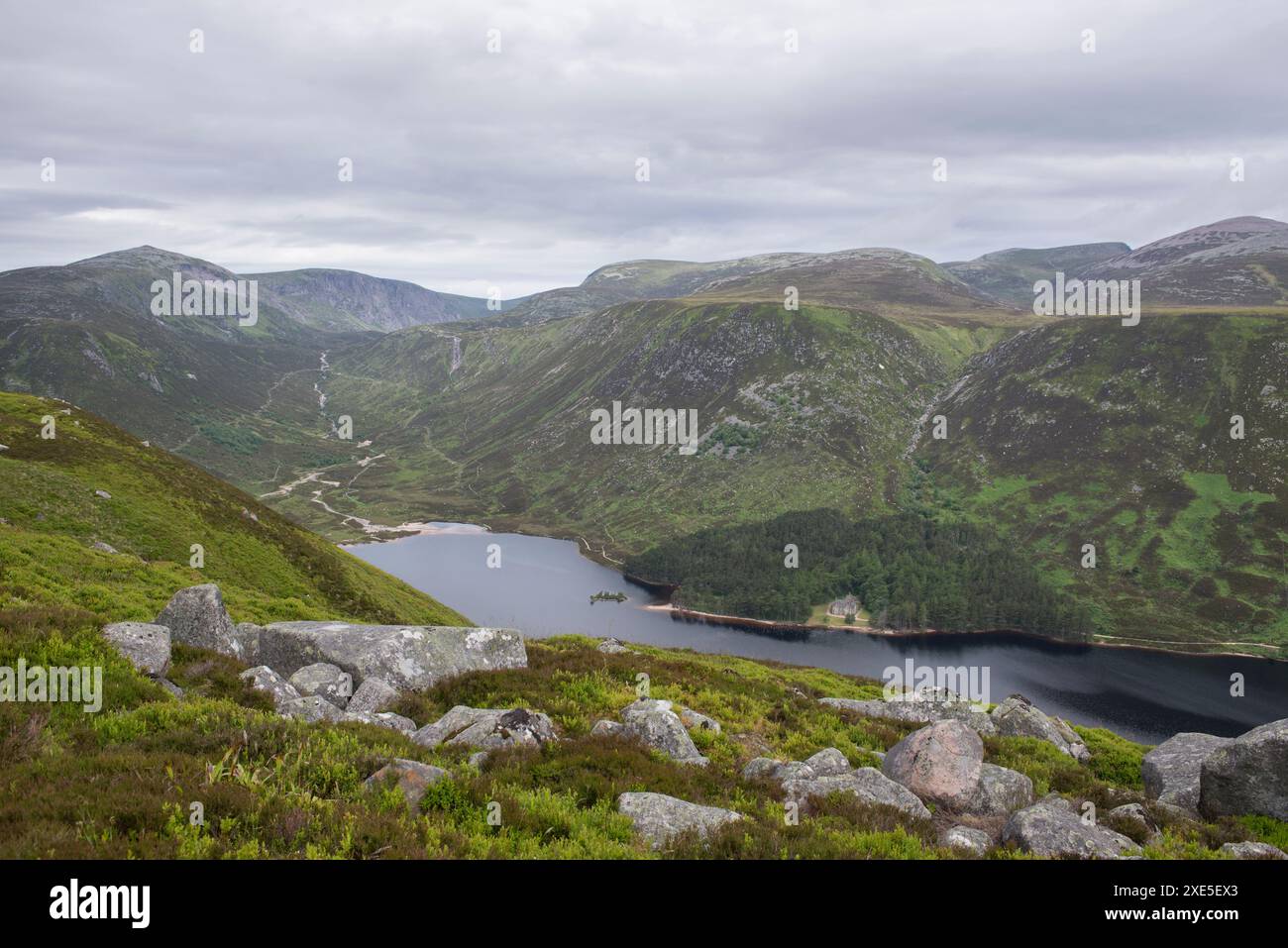 Loch Muick cairngorms national park, Scotland. Stock Photo