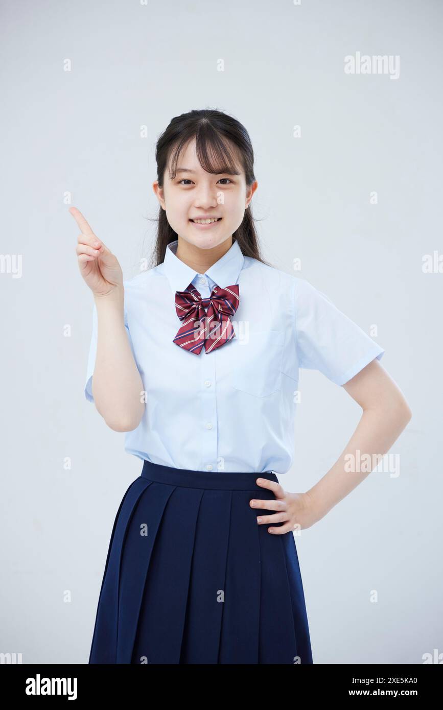 High school girls in summer uniforms Stock Photo - Alamy