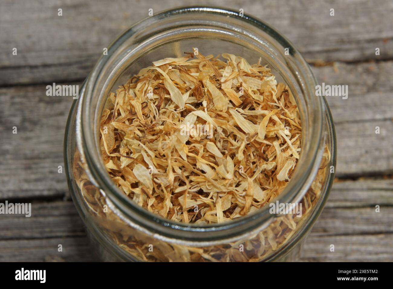Calendula officinalis, St. Johns wort, dried Stock Photo
