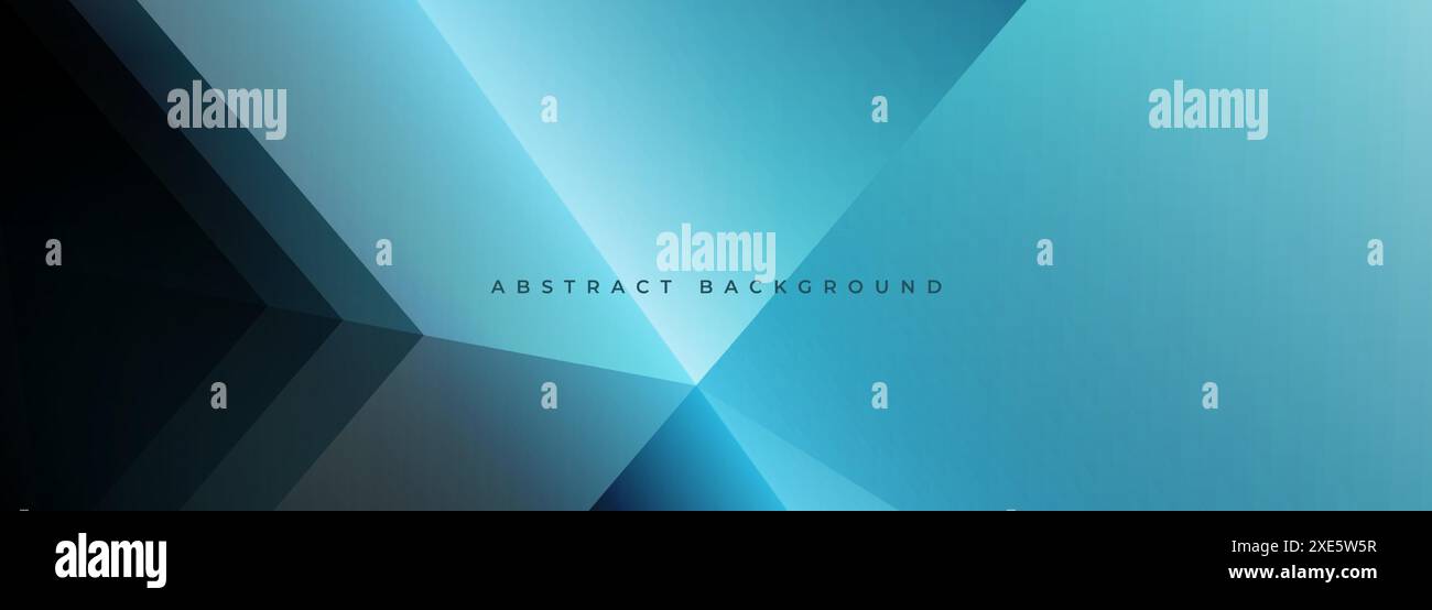 Blue modern abstract wide banner with geometric shapes. Light blue ...