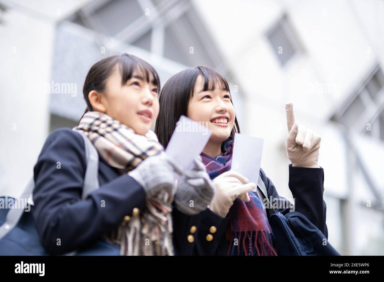 Student looking at exam results Stock Photo - Alamy