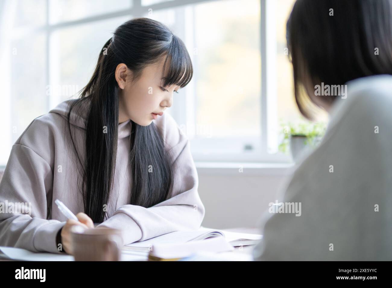 Student studying at home Stock Photo - Alamy