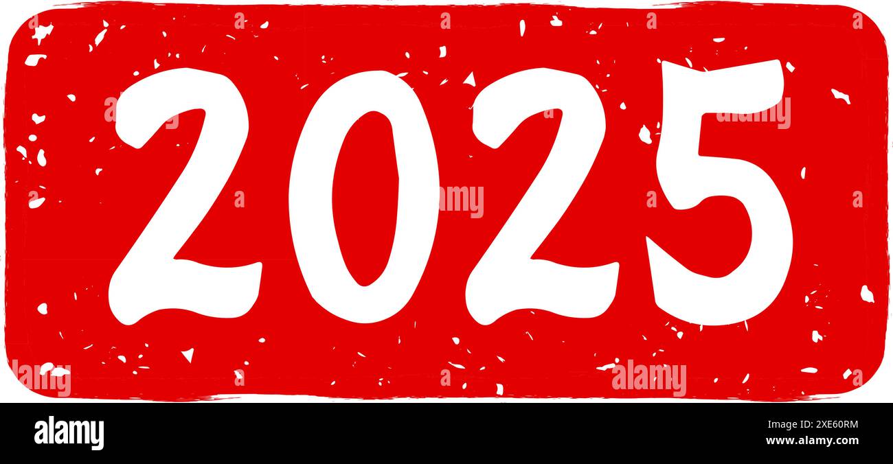 New Year's stamp for the Year of the Snake, 2025, Vector Illustration