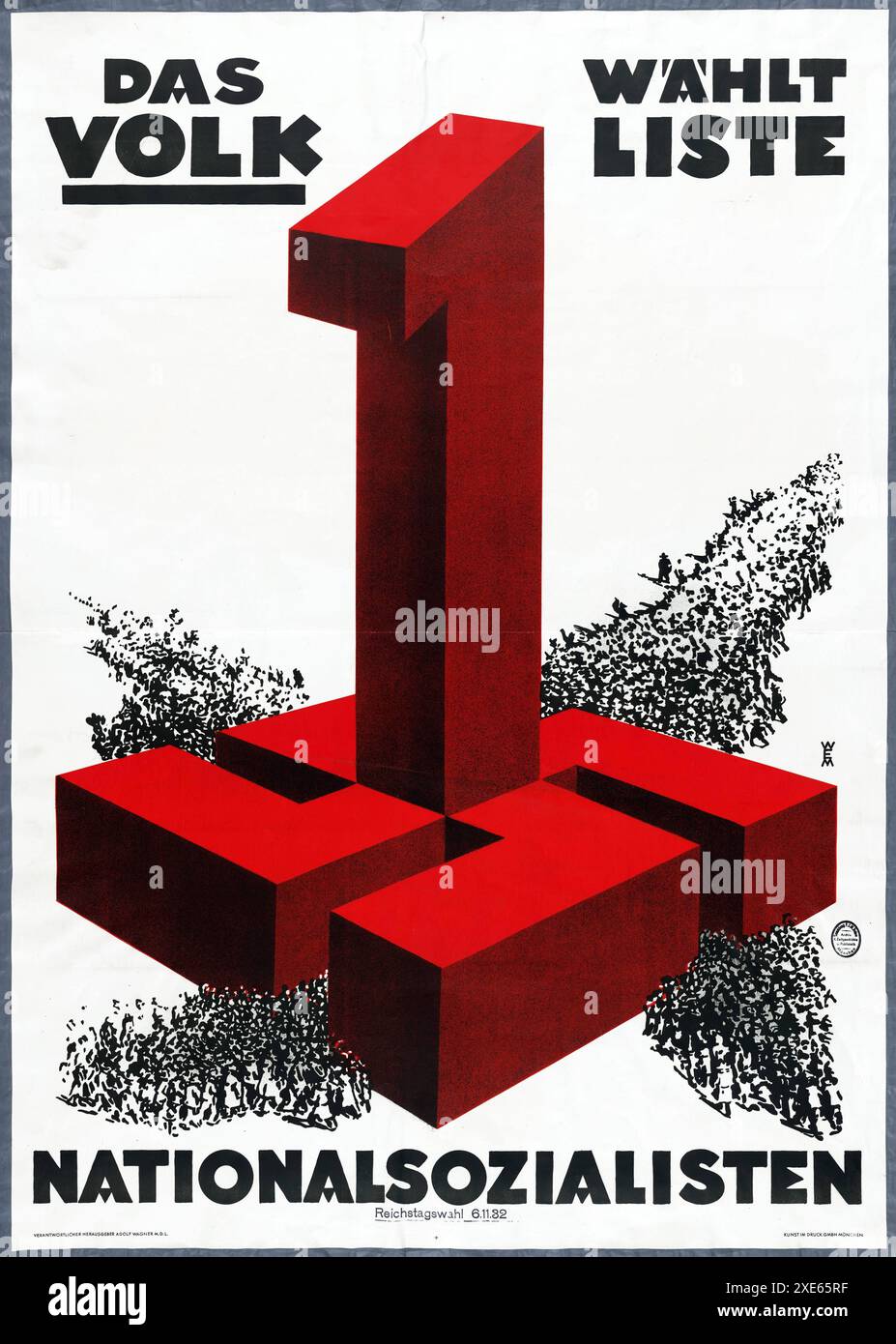 Deutsches Wahlplakat, 1932. Politischer Wahlkampf der