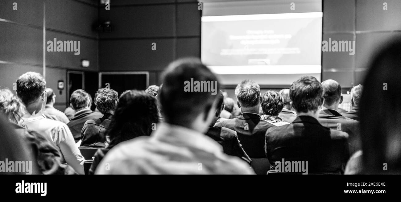Giving a speech rear view Black and White Stock Photos & Images - Alamy
