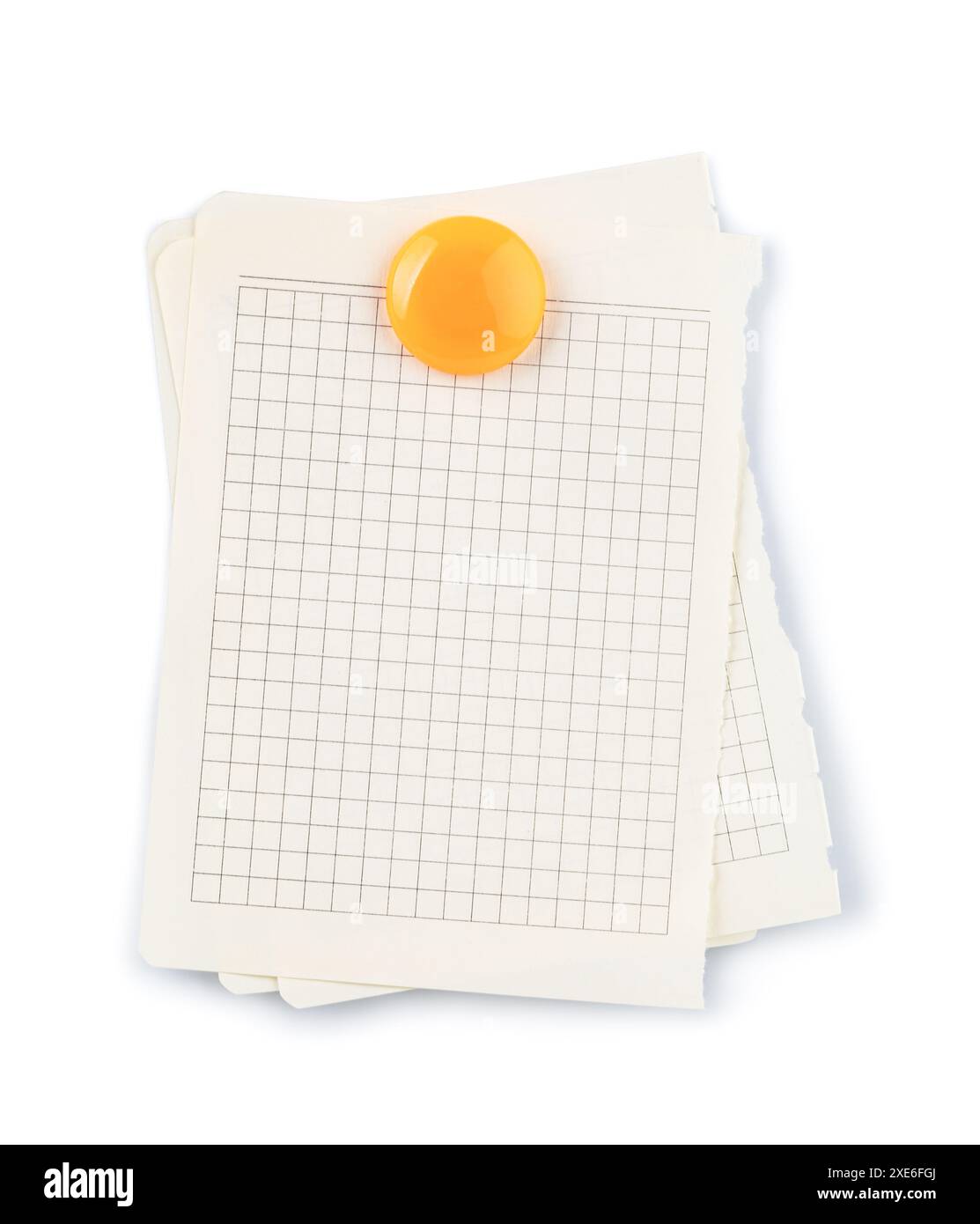 Empty paper sheet and magnet Stock Photo