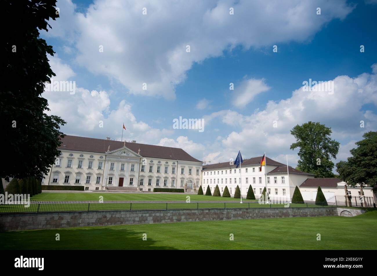 Germany, Berlin, Entrance to Bellevue Palace, the Office of the German President. Stock Photo