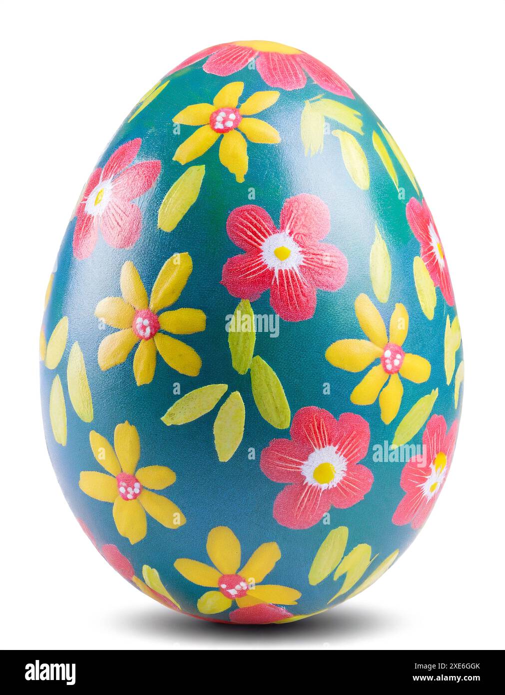 Painted egg, painted chicken egg for Easter holidays. Easter egg isolated on white background. Stock Photo
