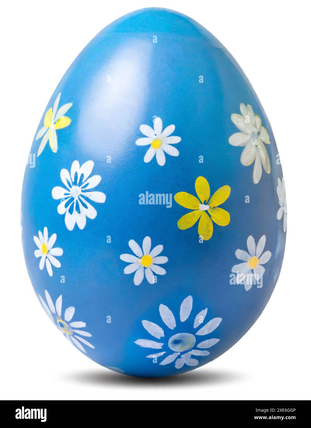 Painted egg, painted chicken egg for Easter holidays. Easter egg isolated on white background. Stock Photo