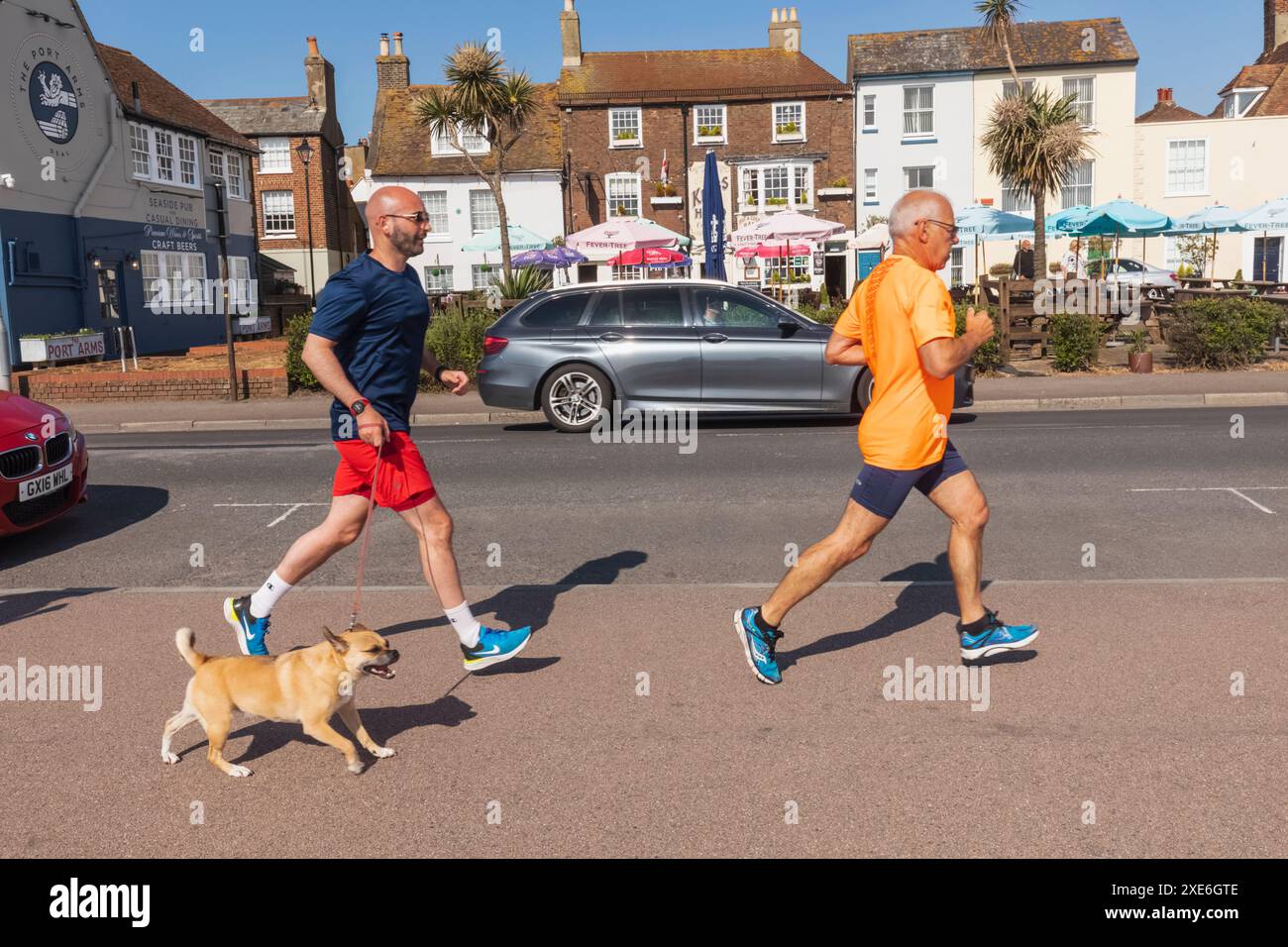 England, Kent, Deal, Group of Charity Runners Stock Photo