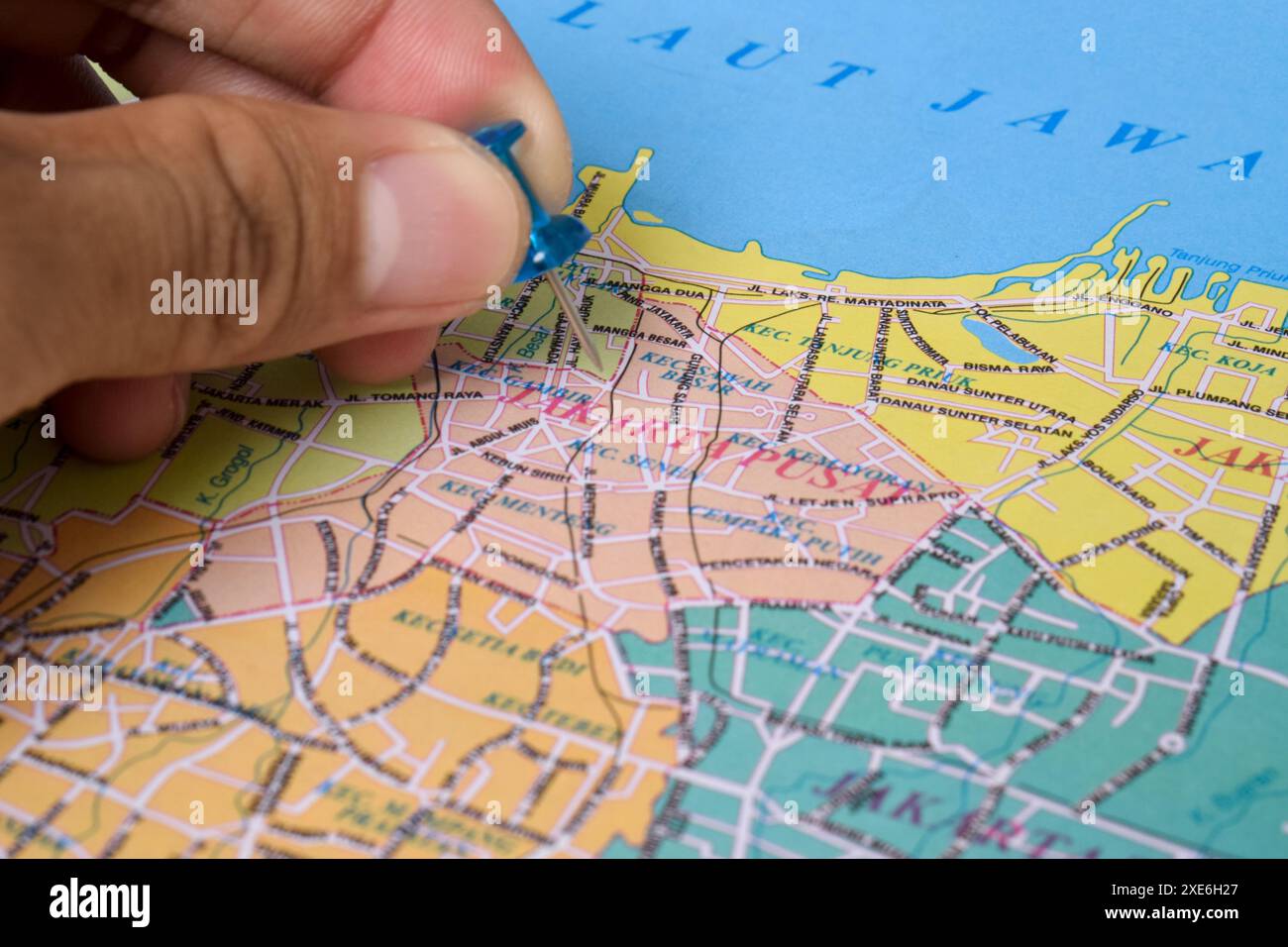 Pin on Map Central Jakarta, located in DKI Jakarta, Indonesia Stock ...