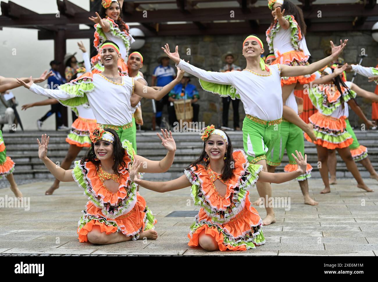 Uhersky Brod, Czech Republic. 26th June, 2024. International folklore festival Straznice 2024 in Uhersky Brod, Czech Republic, June 26, 2024. Compania Titular de Danza Folclorica de la UANL from Mexico. Credit: Dalibor Gluck/CTK Photo/Alamy Live News Stock Photo