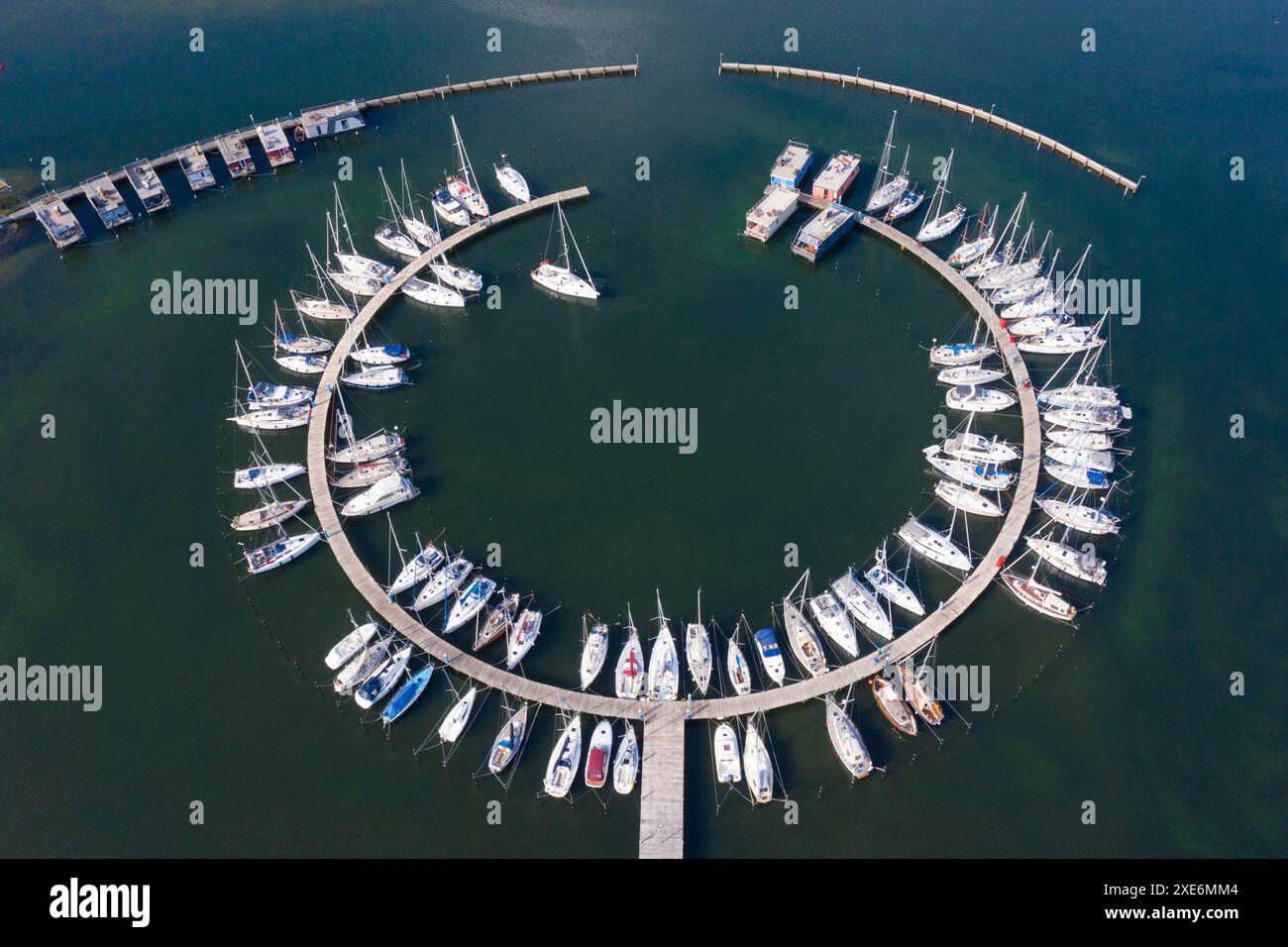 View of the marina of Burgtiefe, Fehmarn Island, Schleswig-Holstein, Germany. Stock Photo