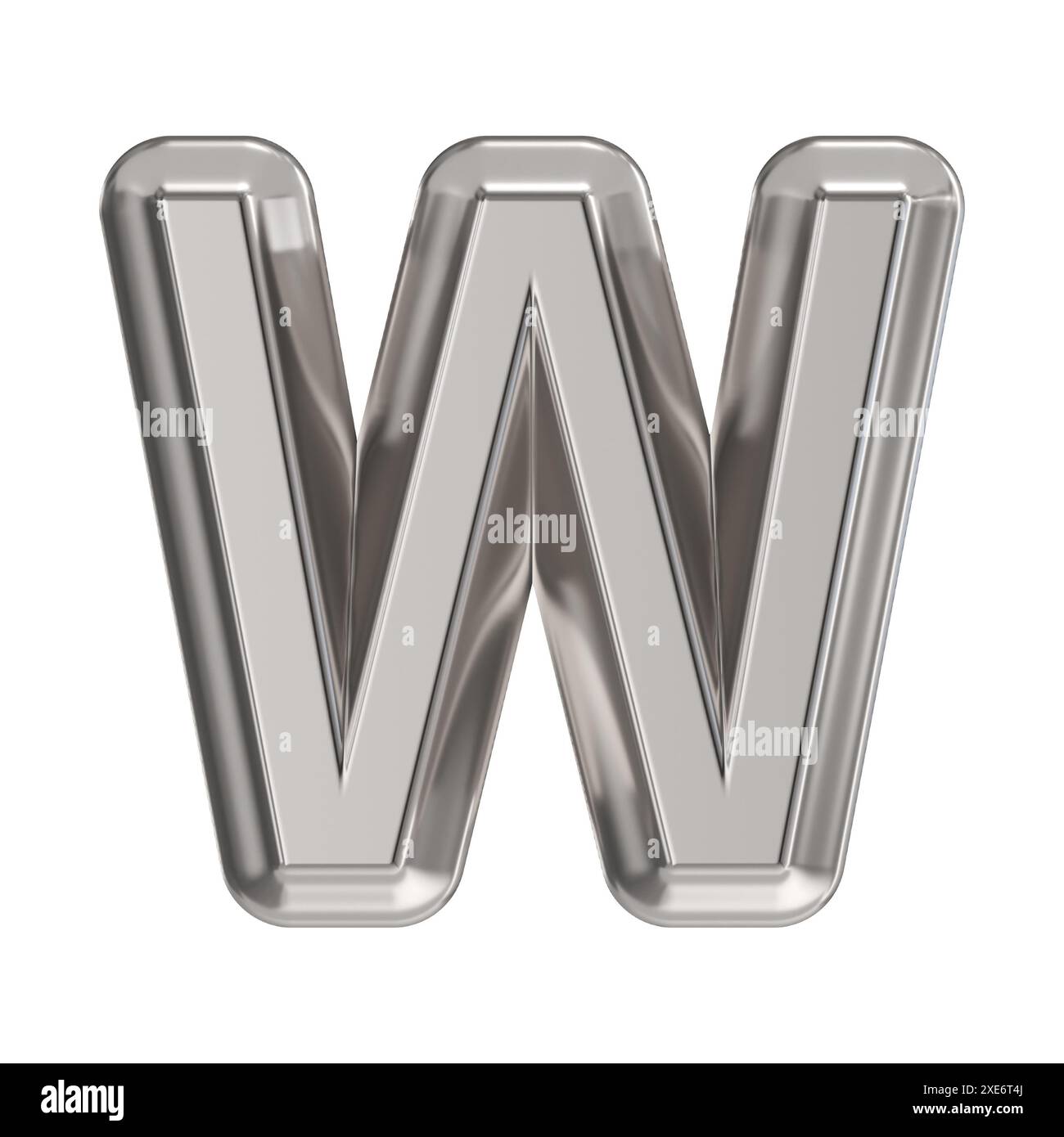 Steel font Letter W 3D Stock Photo - Alamy