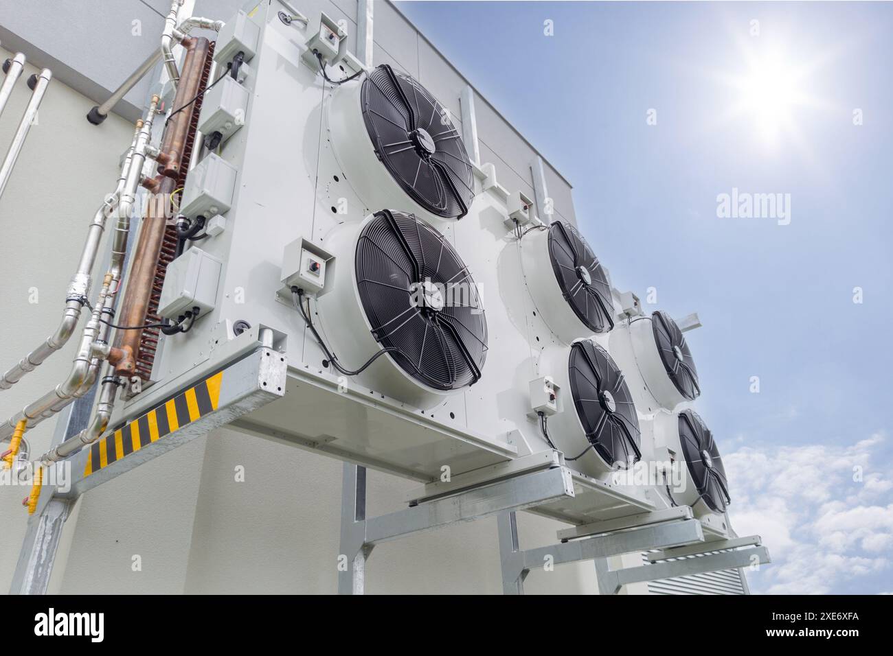 Cluster of Air Conditioners on Building Stock Photo