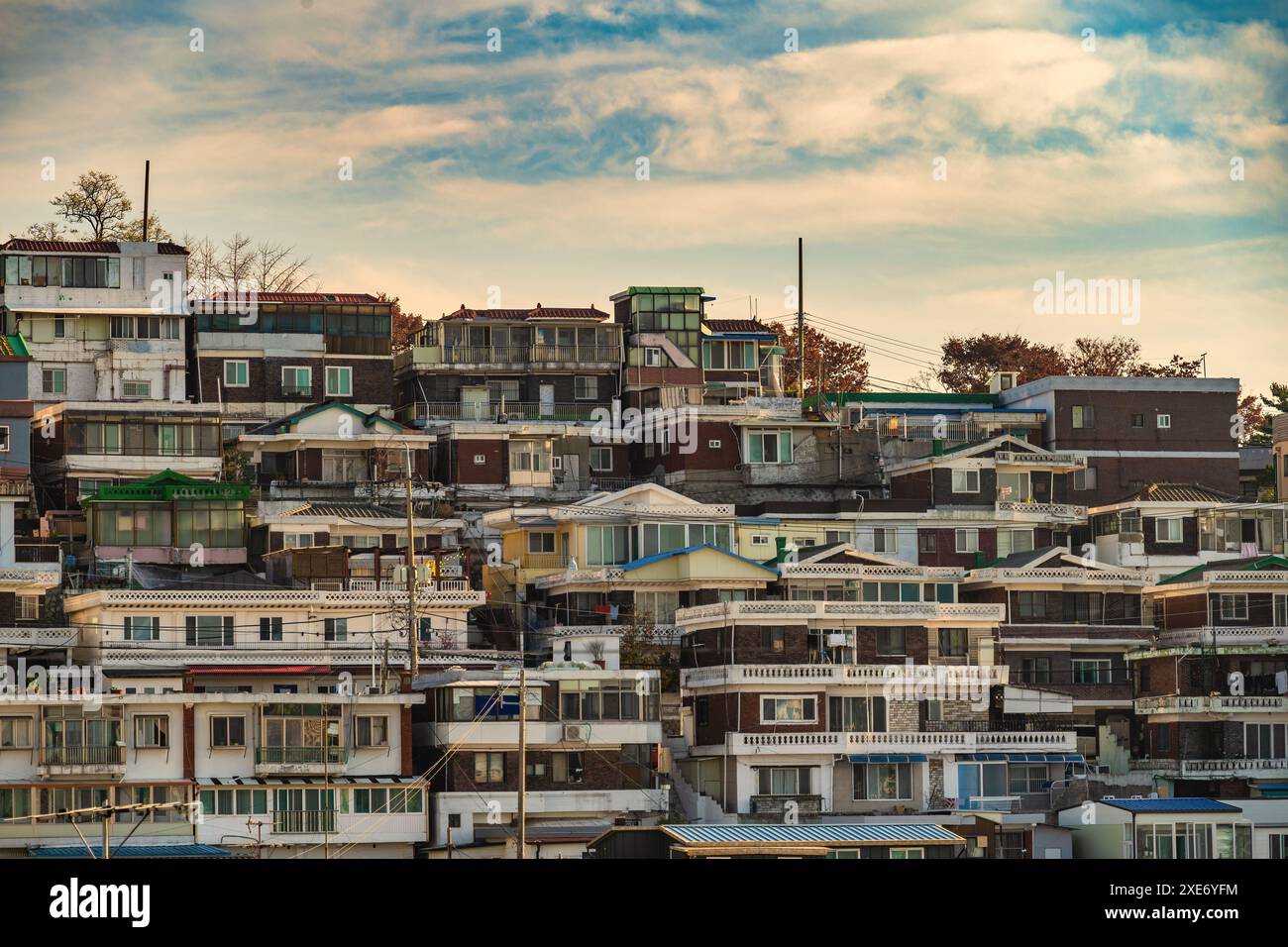 Seoul South Korea, city skyline of korean style house at Naksan Park Stock Photo