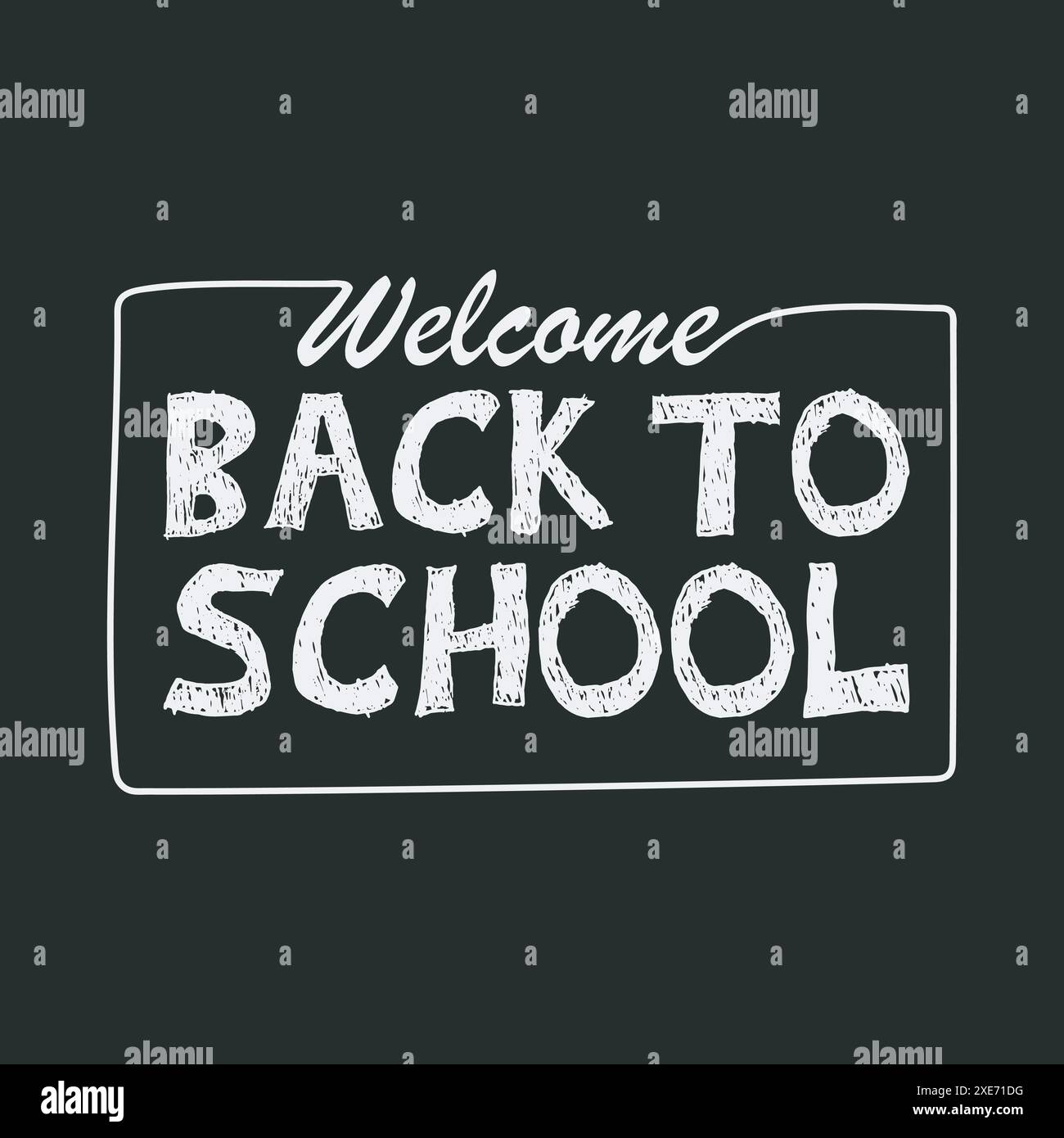 Welcome back to school sketch lettering template design on black board ...