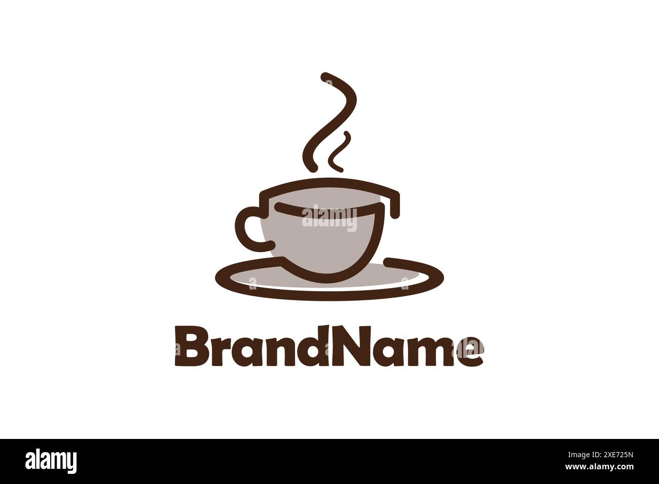 Abstract Line Art Coffee Cup Logo Design Concept Template. Logo of a ...