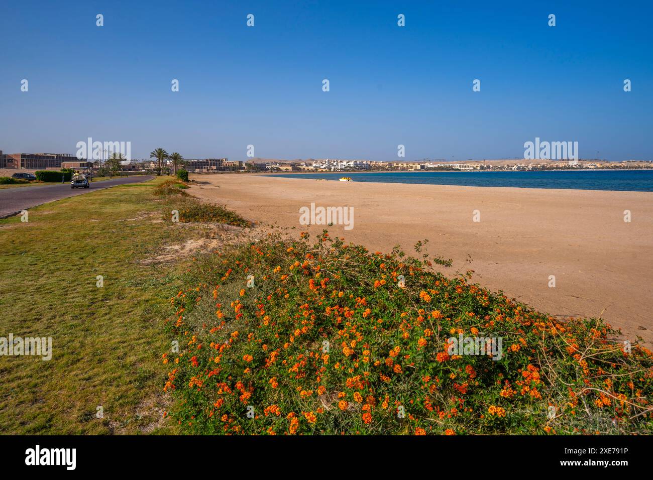 View of beach and Sahl Hasheesh visible in background, Sahl Hasheesh ...