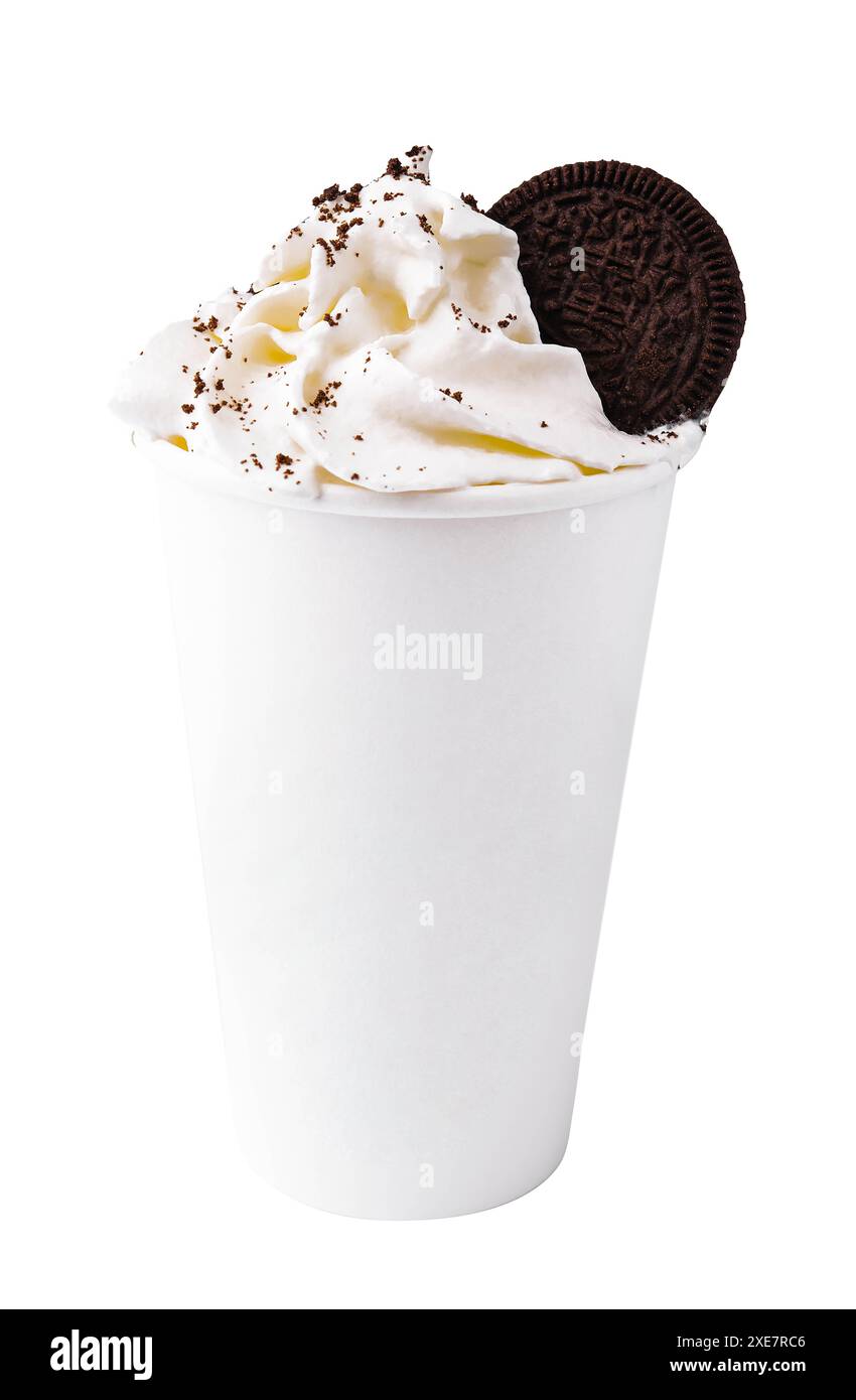 Coffee mocha milkshake with cookies and cream Stock Photo