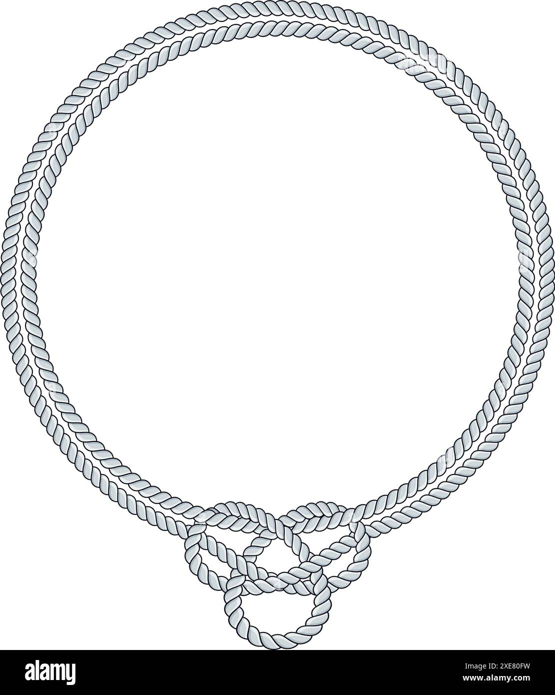 Round rope frame isolated on white background. Twisted cord Stock ...