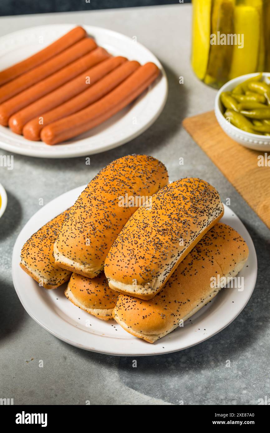Homemade Poppyseed Hot Dog Buns Ready to Eat Stock Photo Alamy