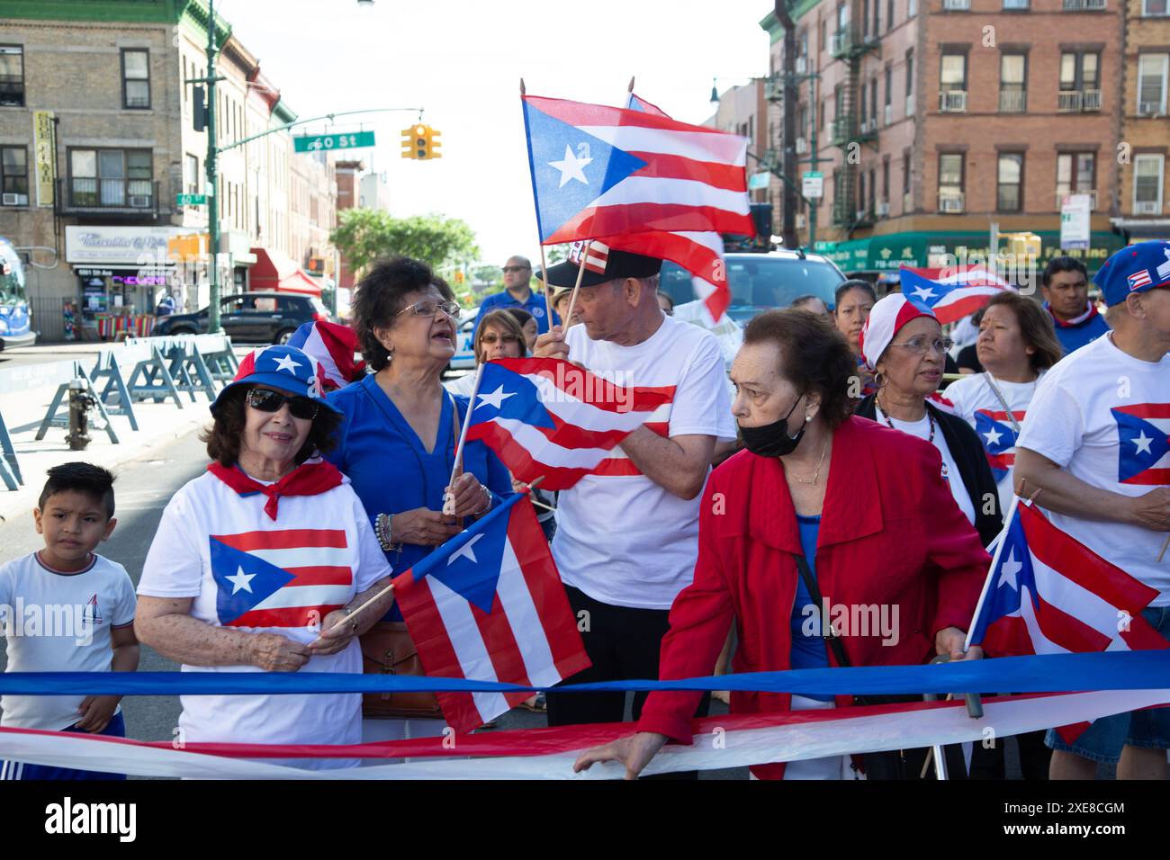 Neighborhood Puerto Rican Day Parade on 5th Avcenue in Sunset Park