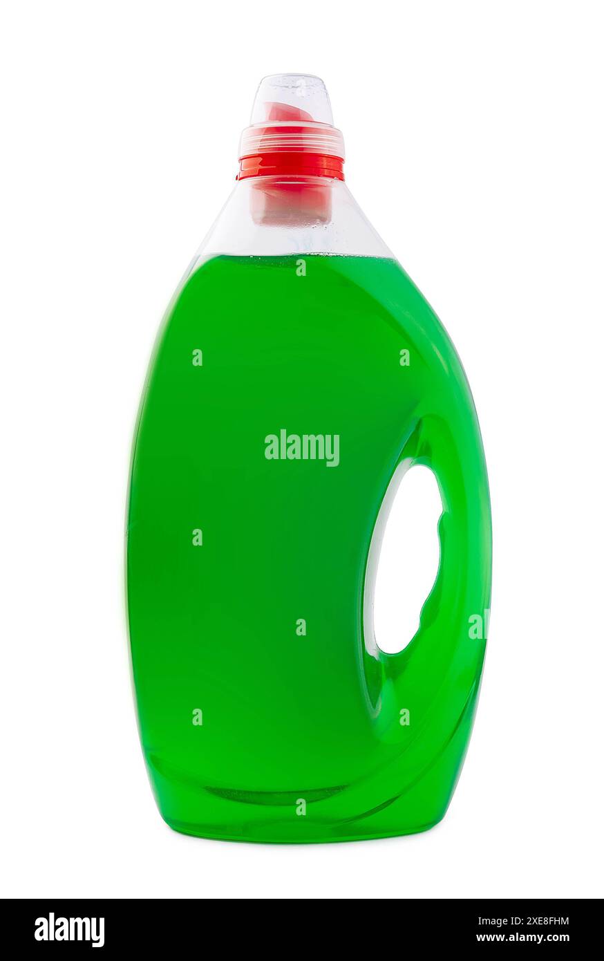 Green plastic bottle isolated on white background Stock Photo - Alamy