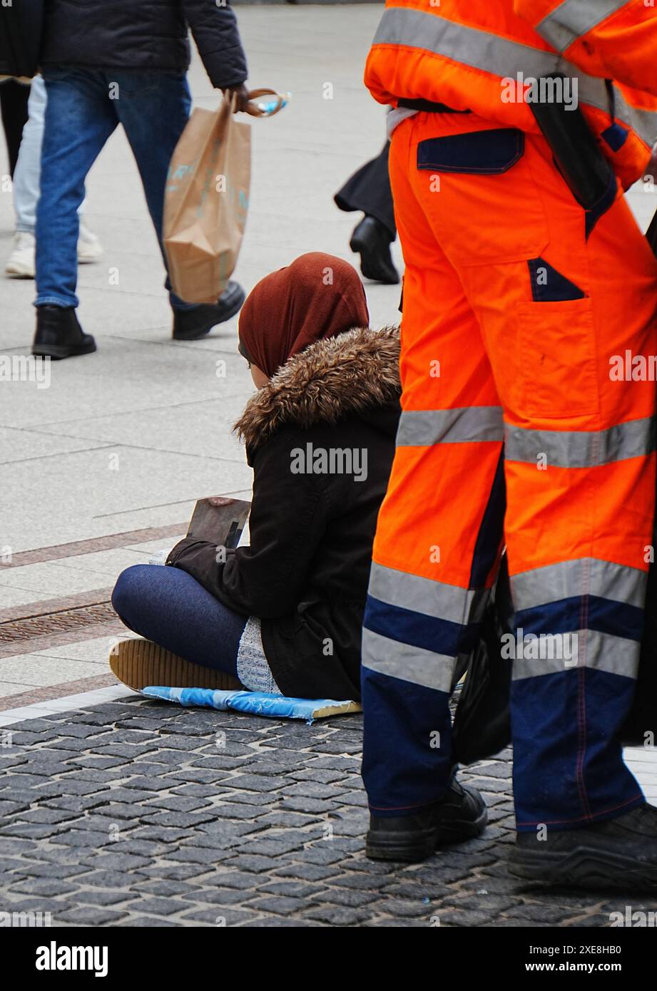 Street scene Zeil Frankfurt Main Stock Photo