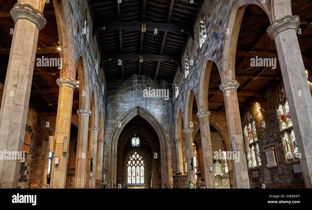 The interior of the Sheffield Cathedral's nave. Sheffield. England Stock Photo