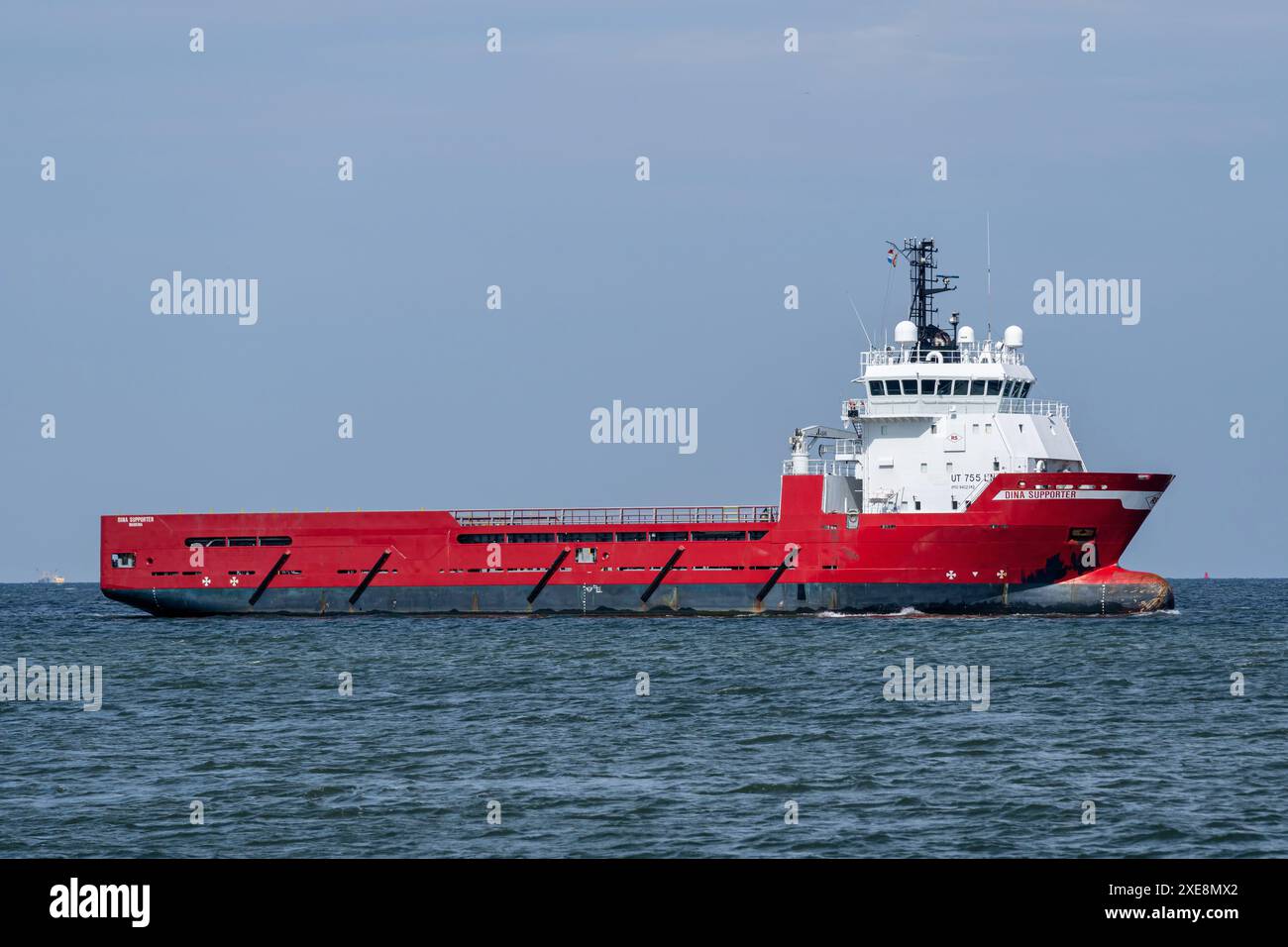 platform supply vessel Dina Supporter inbound Den Helder, Netherlands Stock  Photo - Alamy