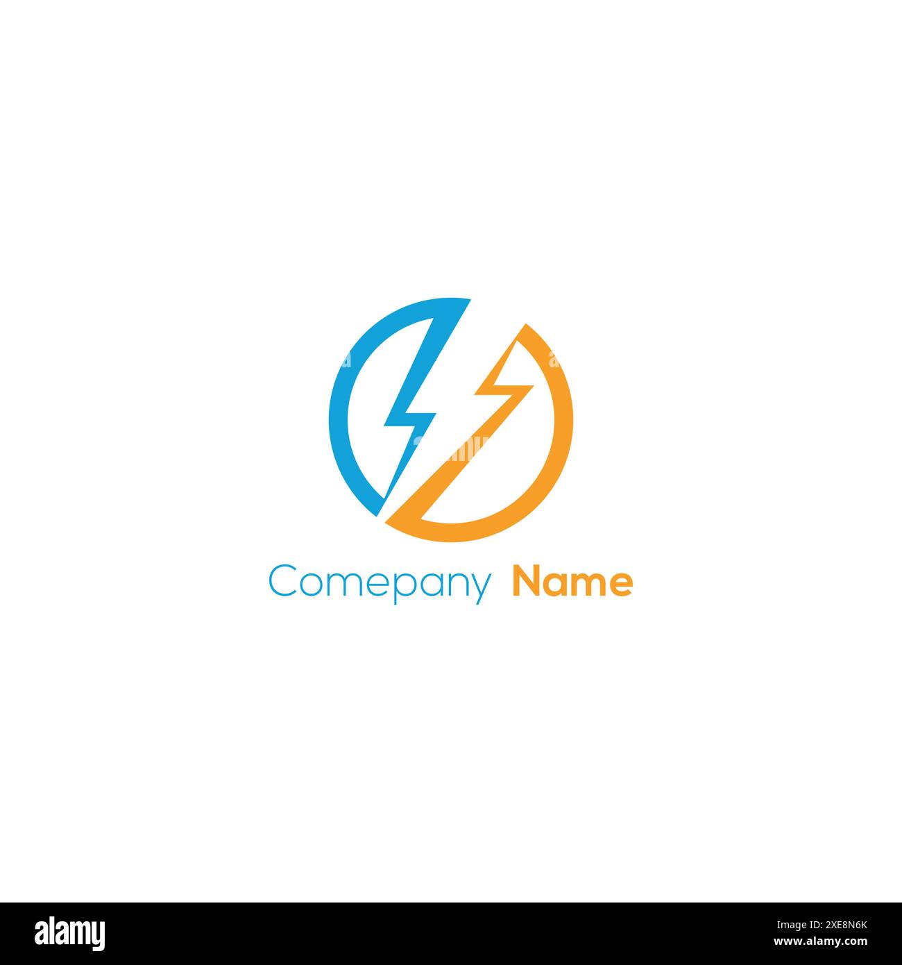 Flash Icon Electricity Logo. Flat Vector Logo Design Template Element Stock Vector