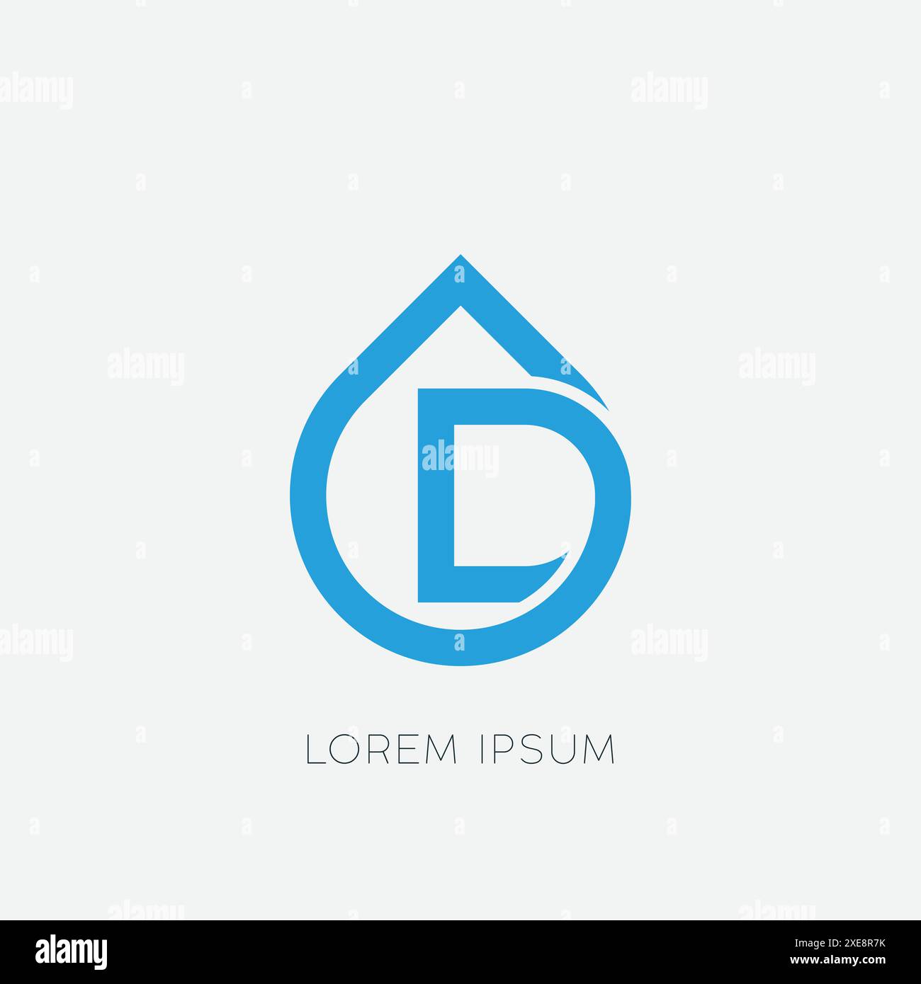 Modern letter D waterdrop vector logo design template. Stock Vector