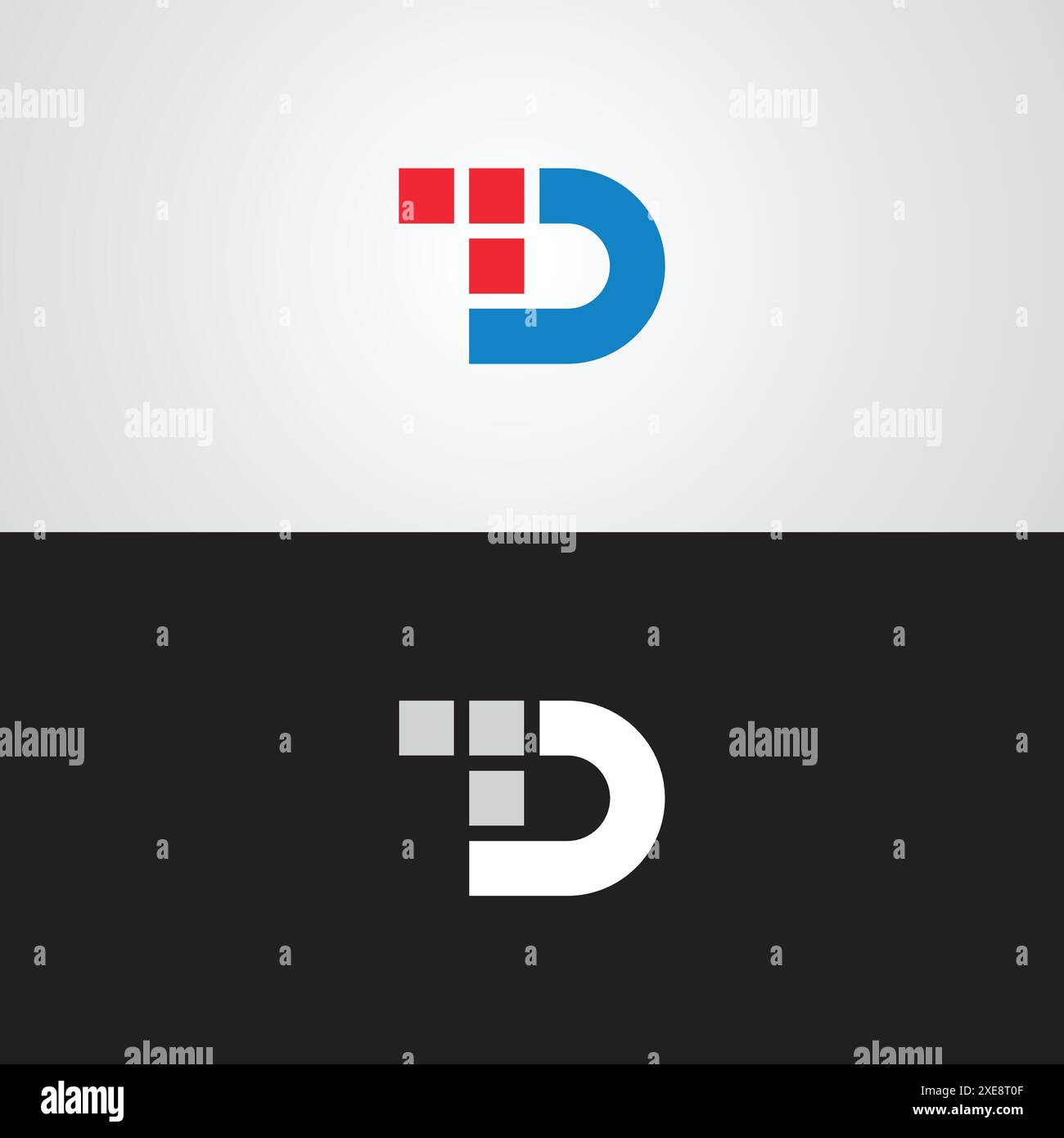 d logo design and creative, d tech logo template. Stock Vector