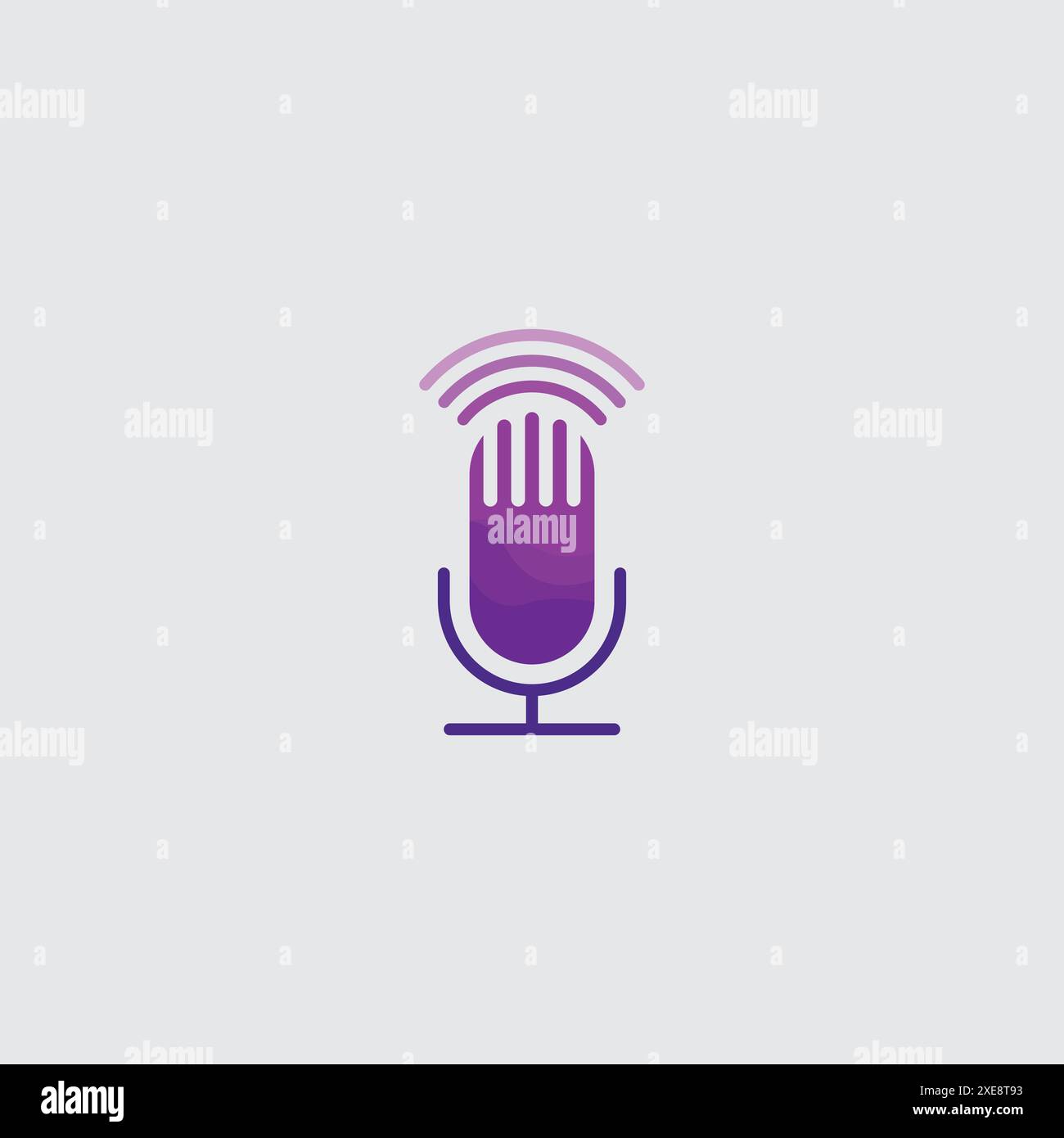 podcast logo design template . colorful microphone icon design Stock ...