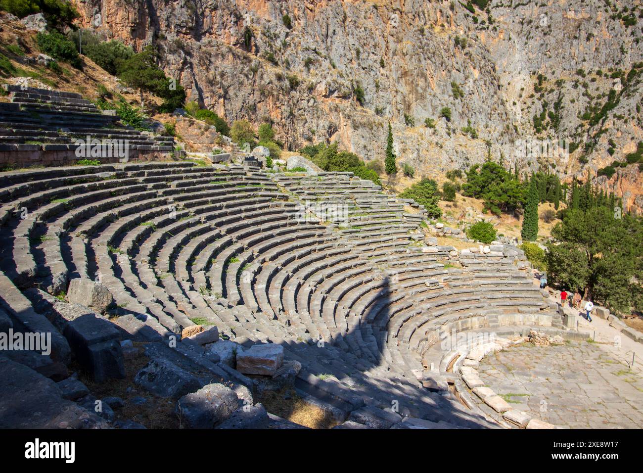 Ancient amphitheater of Delphi. Archaeological site in Greece. Greek ...