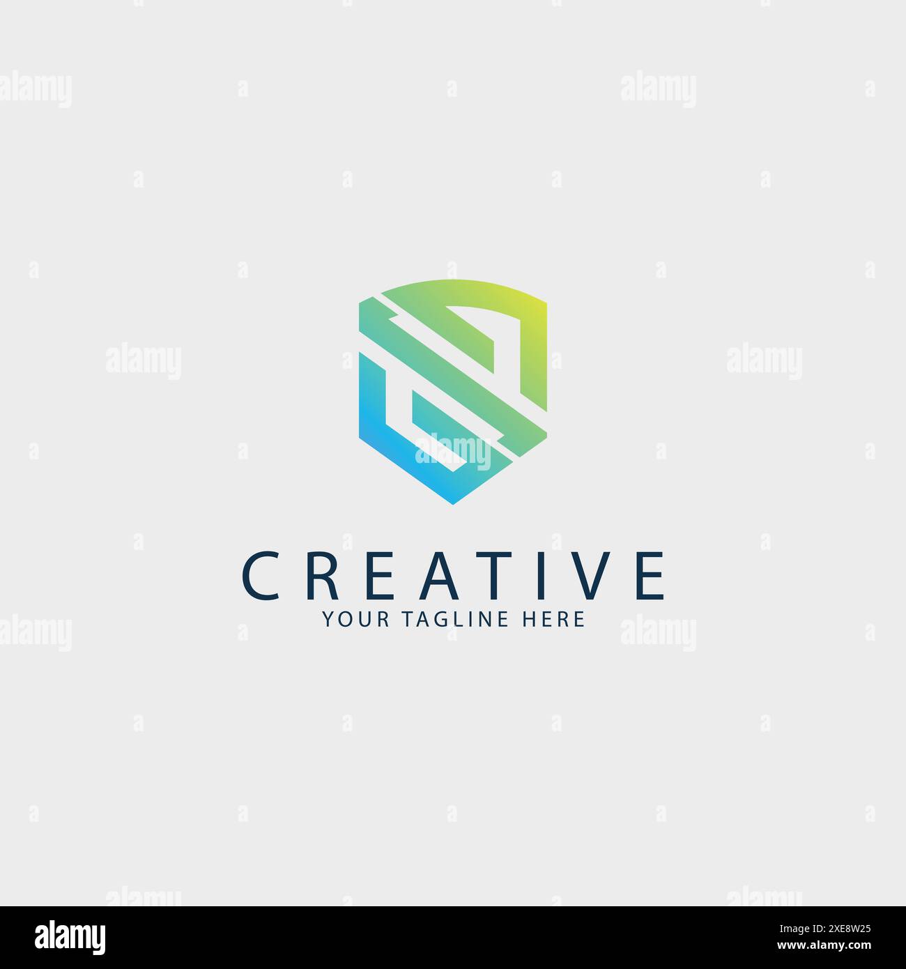 Letter S shield logo design template vector elements Stock Vector