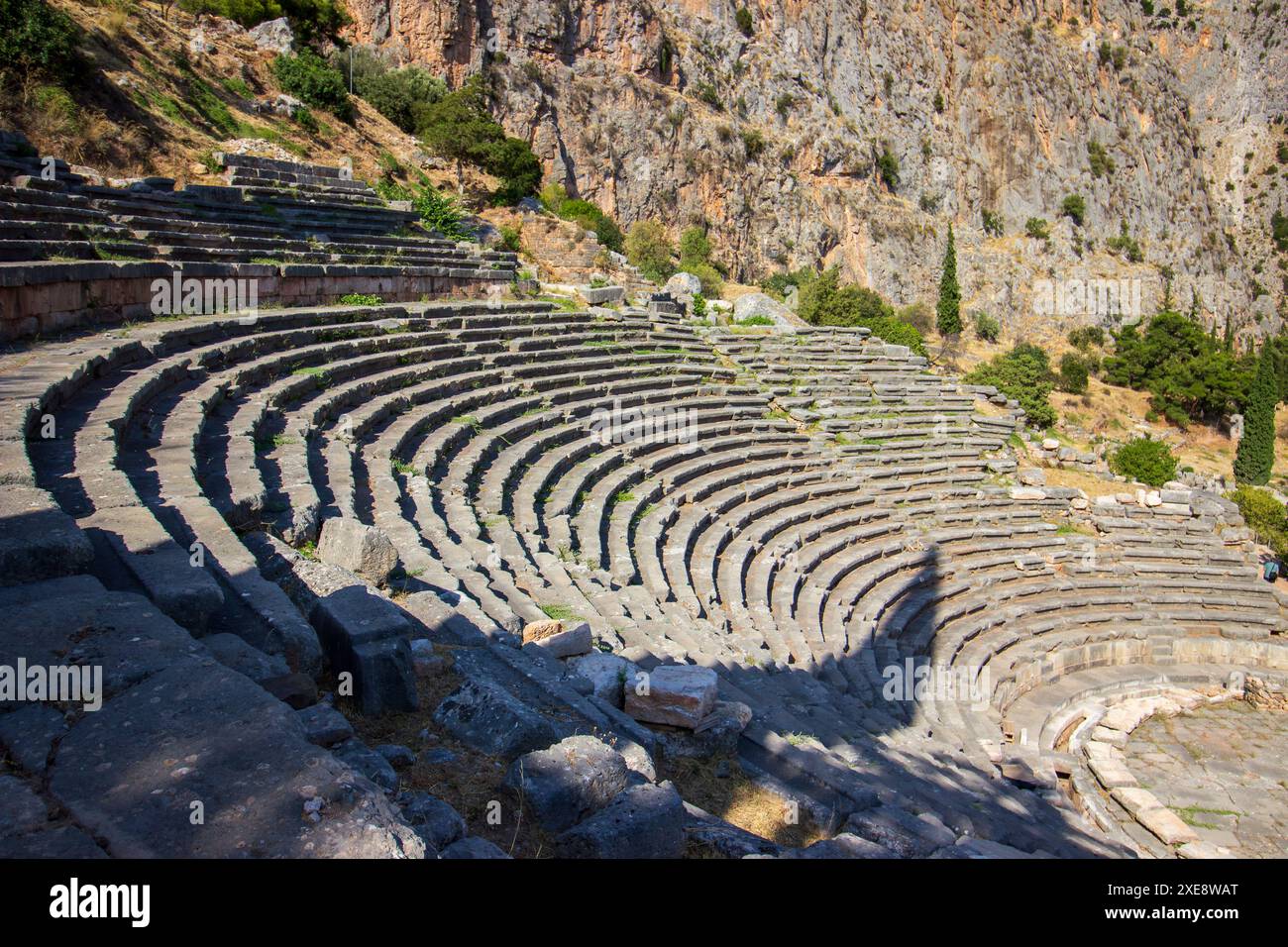 Ancient amphitheater of Delphi. Famous Archaeological site in Greece ...