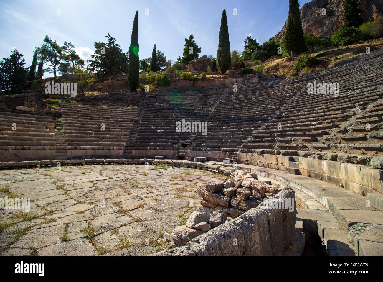 Ancient amphitheater of Delphi. Famous Archaeological site in Greece ...