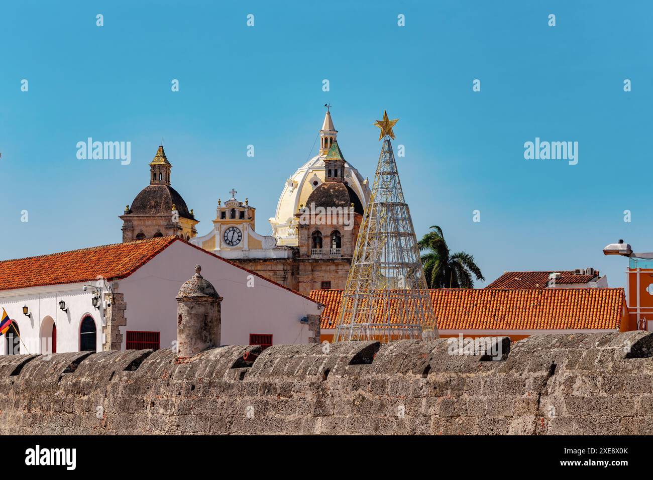 Urban skyline of Cartagena de Indias city on the Caribbean coast of Colombia Stock Photo