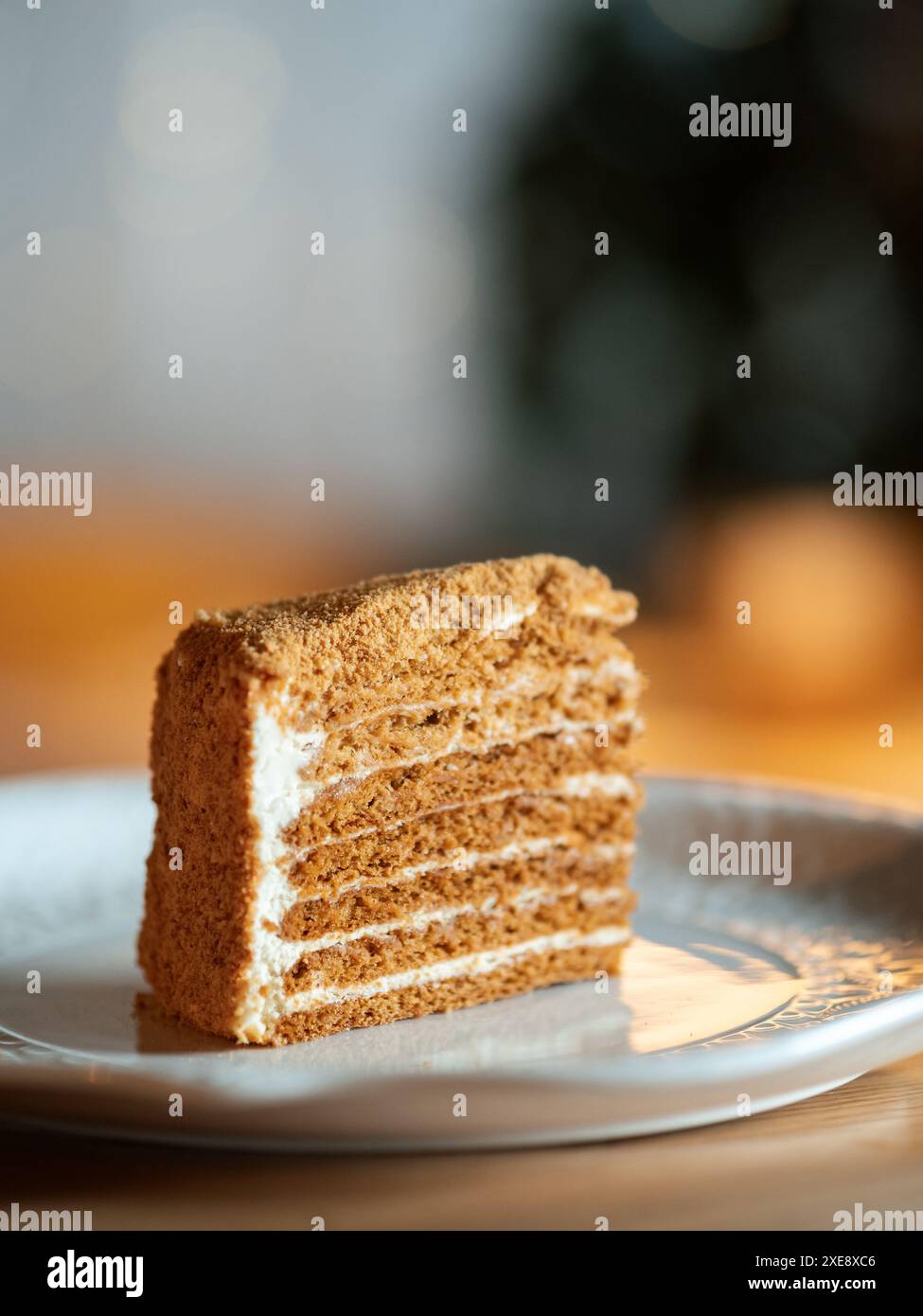 Layered honey cake cream hi-res stock photography and images - Alamy