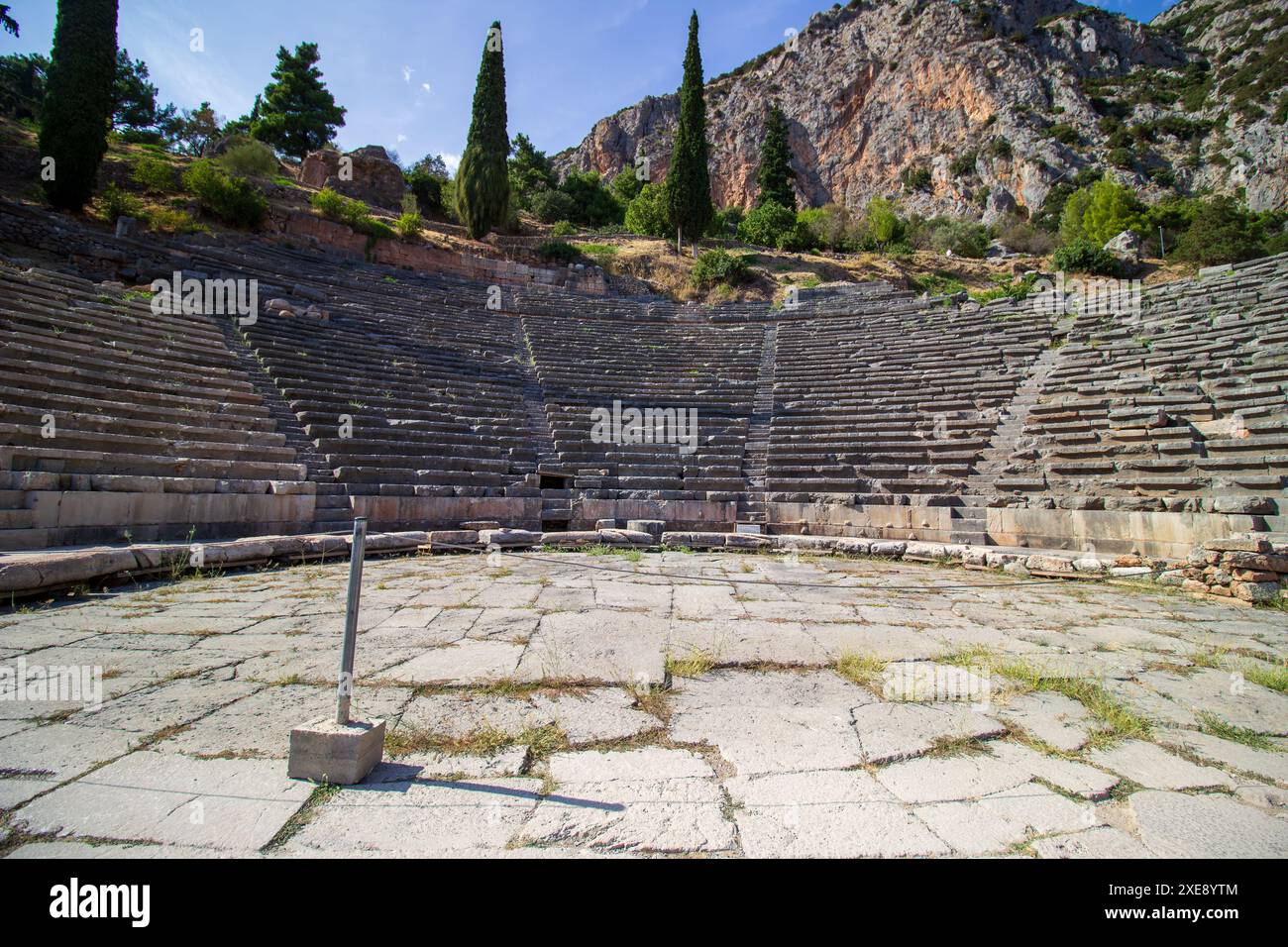 Ancient amphitheater of Delphi. Famous Archaeological site in Greece ...