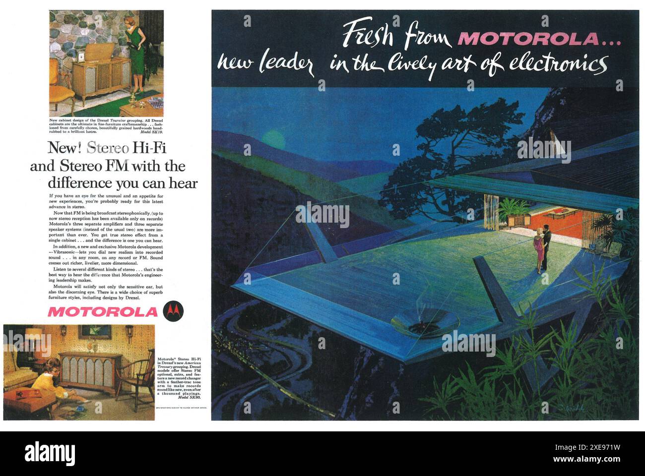 1962 Motorola Stereo Hi-Fi SK80 Advertisement - Charles Schridde Art ...