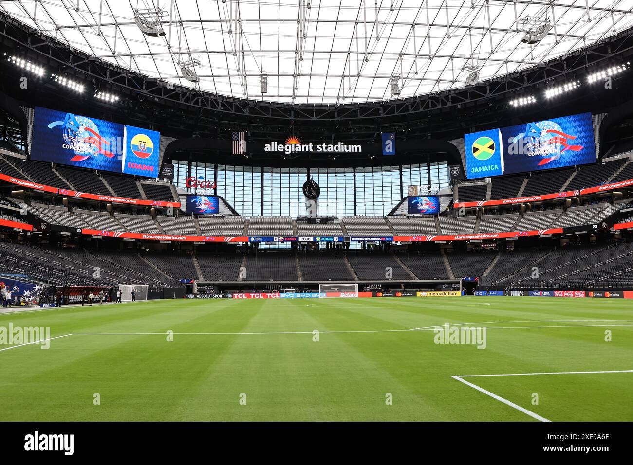 June 26, 2024 An interior view of the scoreboards prior to the start