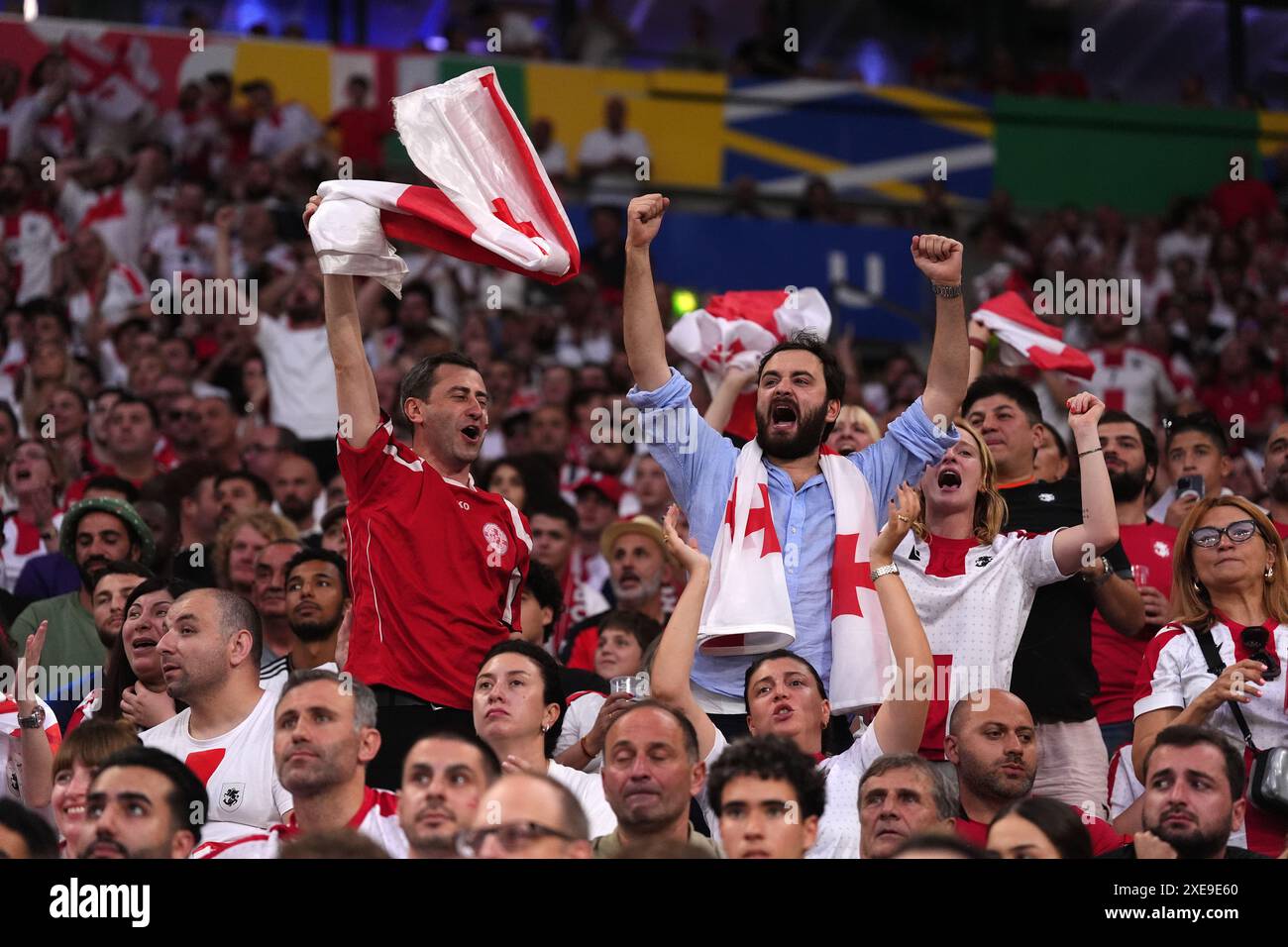 Georgia supporters during the UEFA Euro 2024 Group F match at the Arena ...