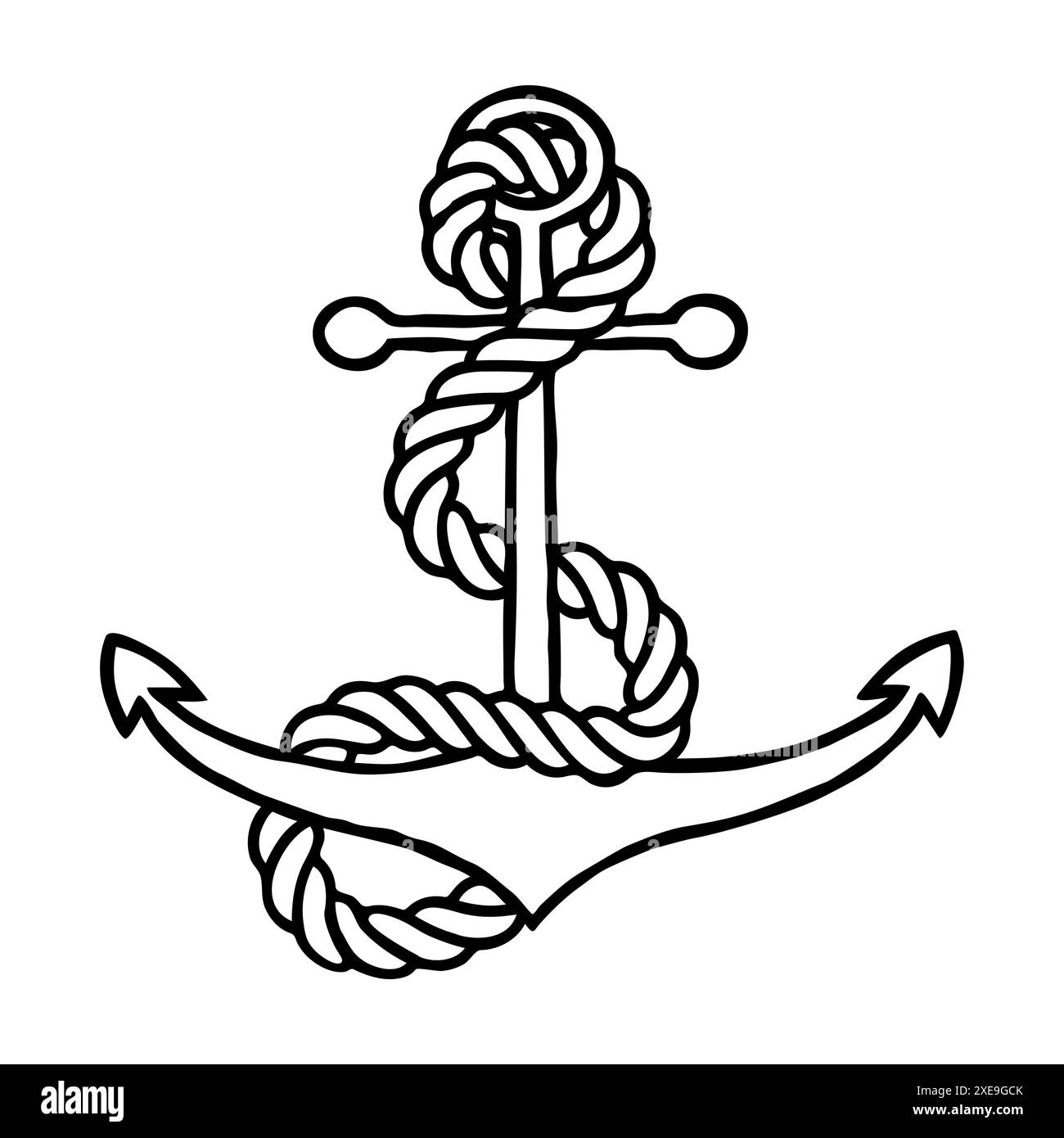 Nautical Anchor, simple style maritime icon Stock Vector